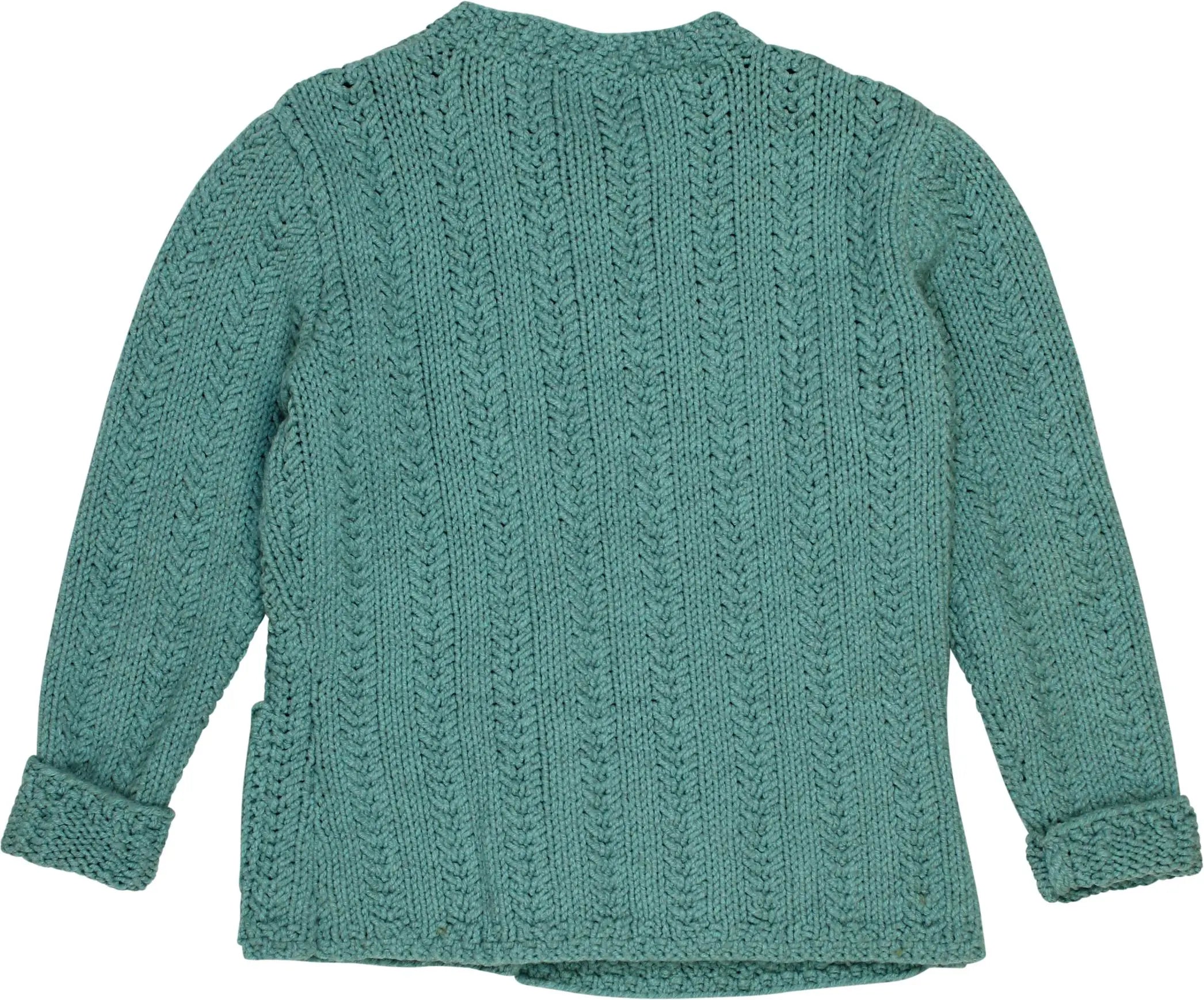 Handmade - Blue Handmade Knitted Cardigan- ThriftTale.com - Vintage and second handclothing