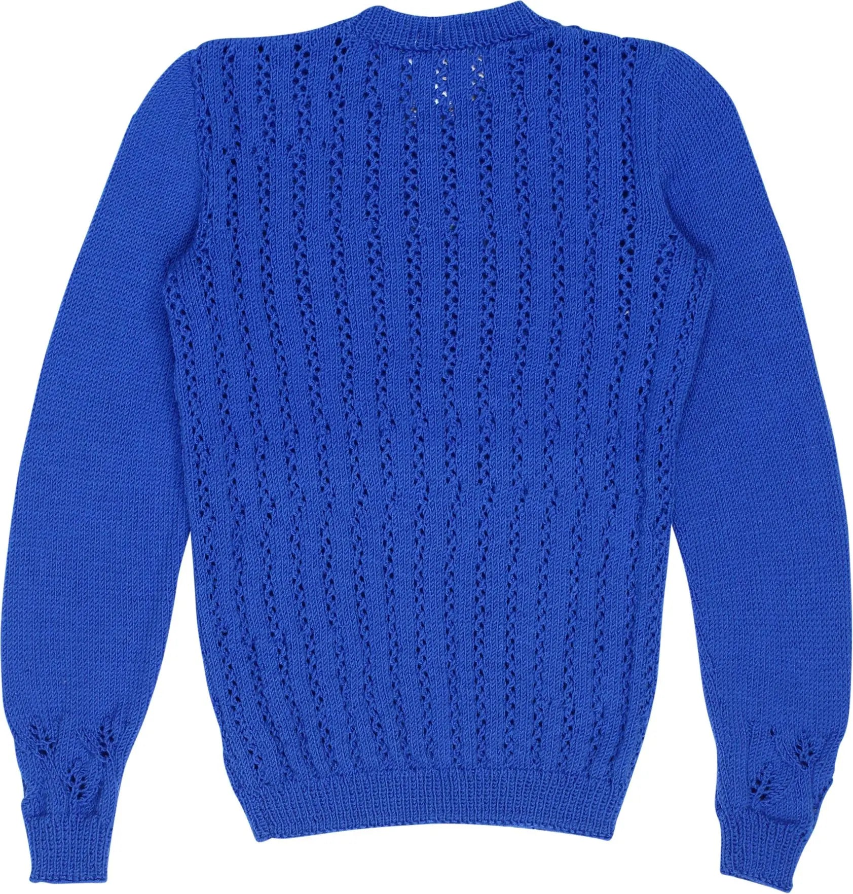 Handmade - Blue Knitted Jumper- ThriftTale.com - Vintage and second handclothing