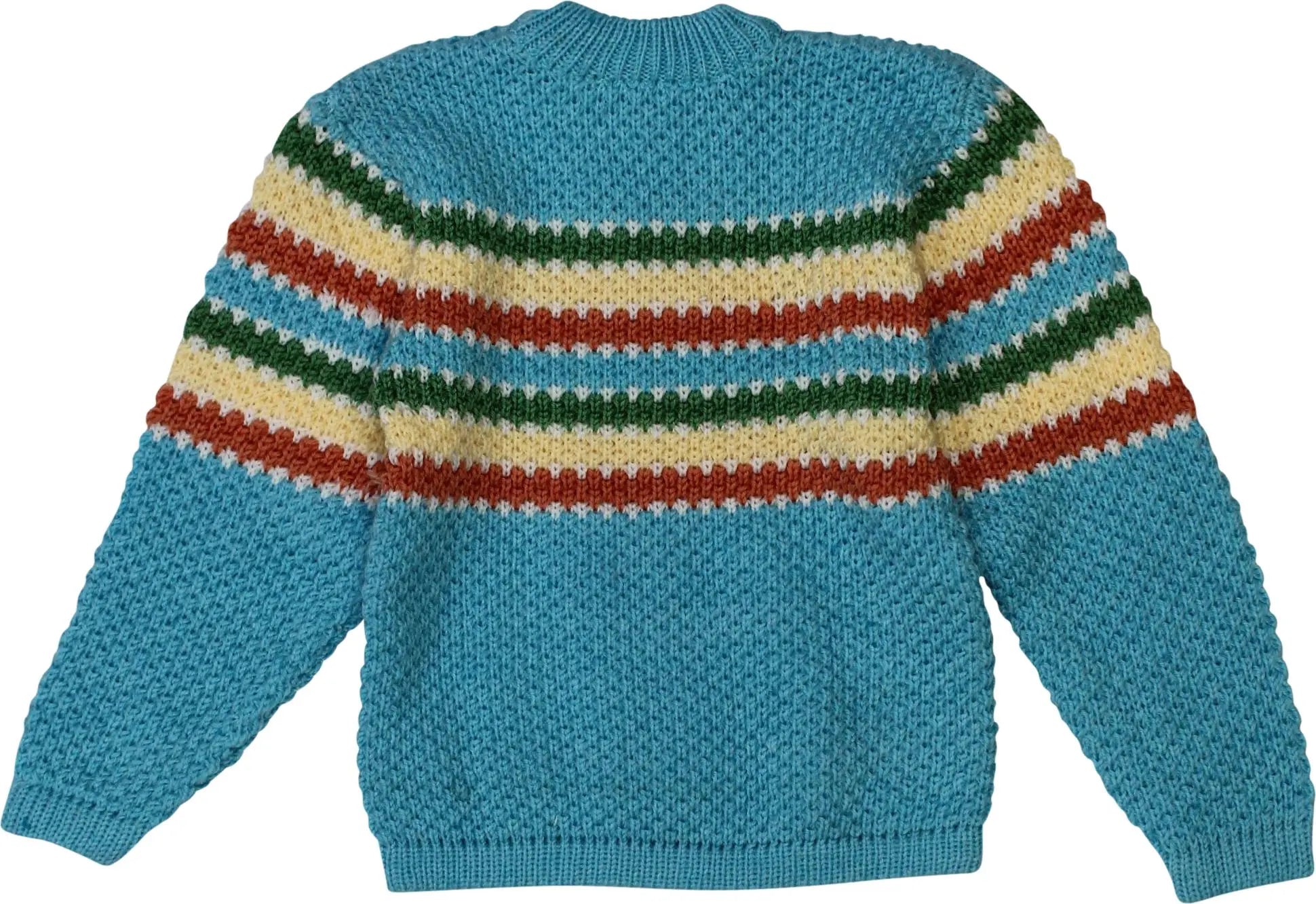 Handmade - Blue Knitted Sweater- ThriftTale.com - Vintage and second handclothing