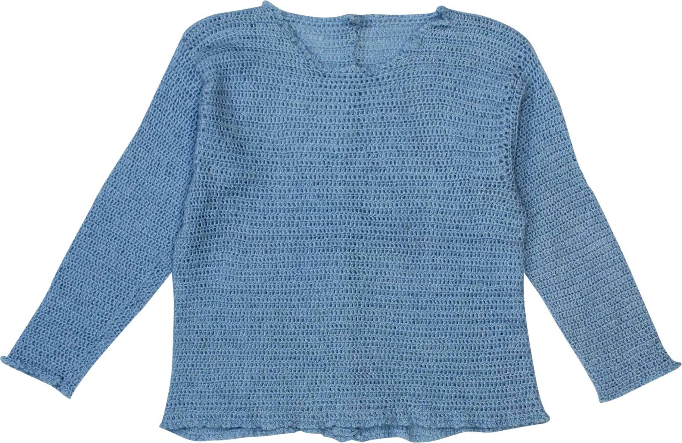 Handmade - Blue Knitted Sweater- ThriftTale.com - Vintage and second handclothing