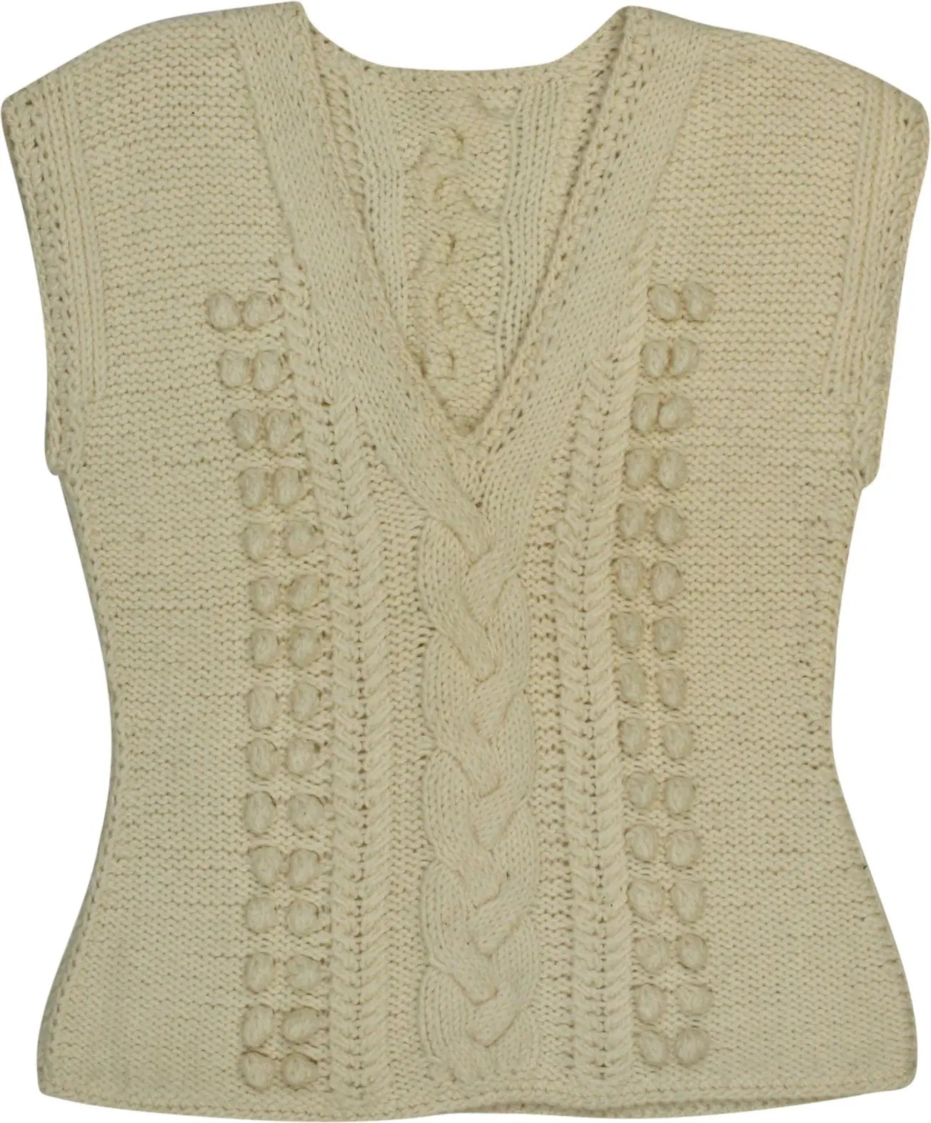 Handmade - Cable Knit Sweater Vest- ThriftTale.com - Vintage and second handclothing