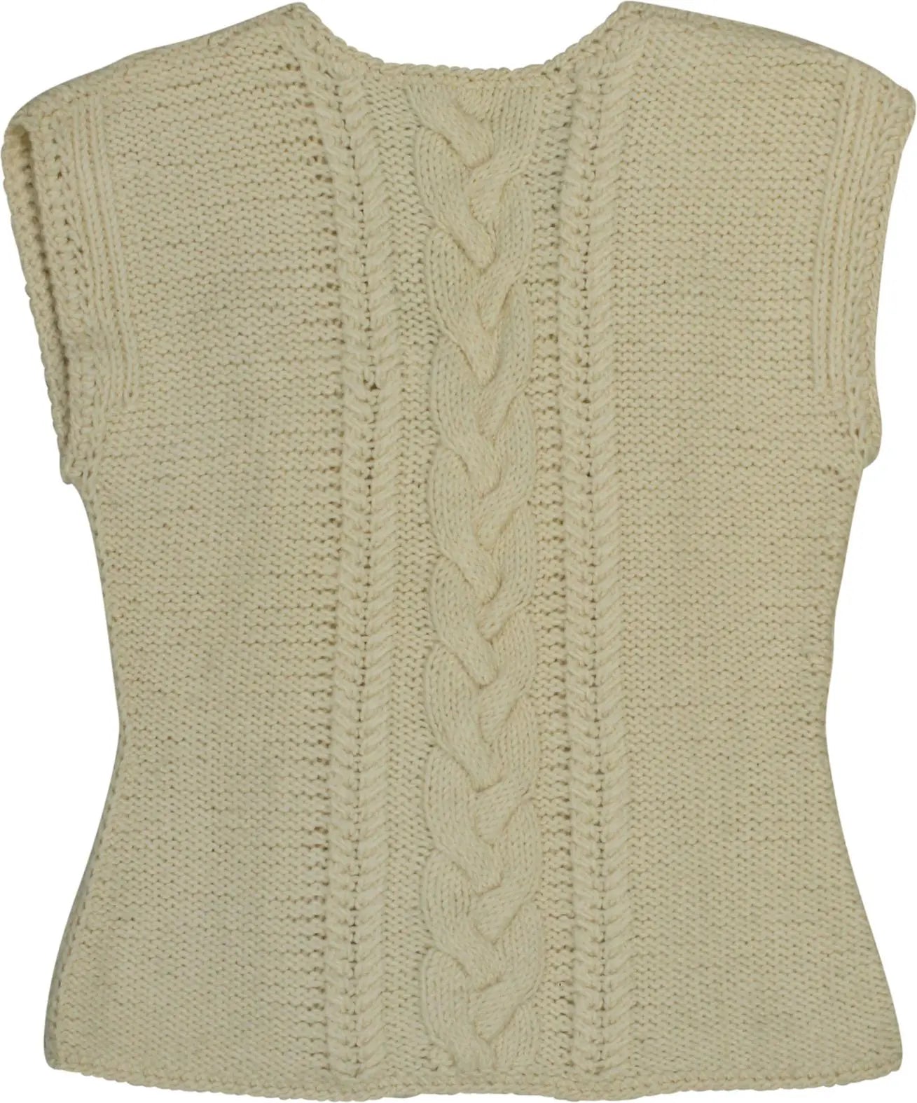 Handmade - Cable Knit Sweater Vest- ThriftTale.com - Vintage and second handclothing