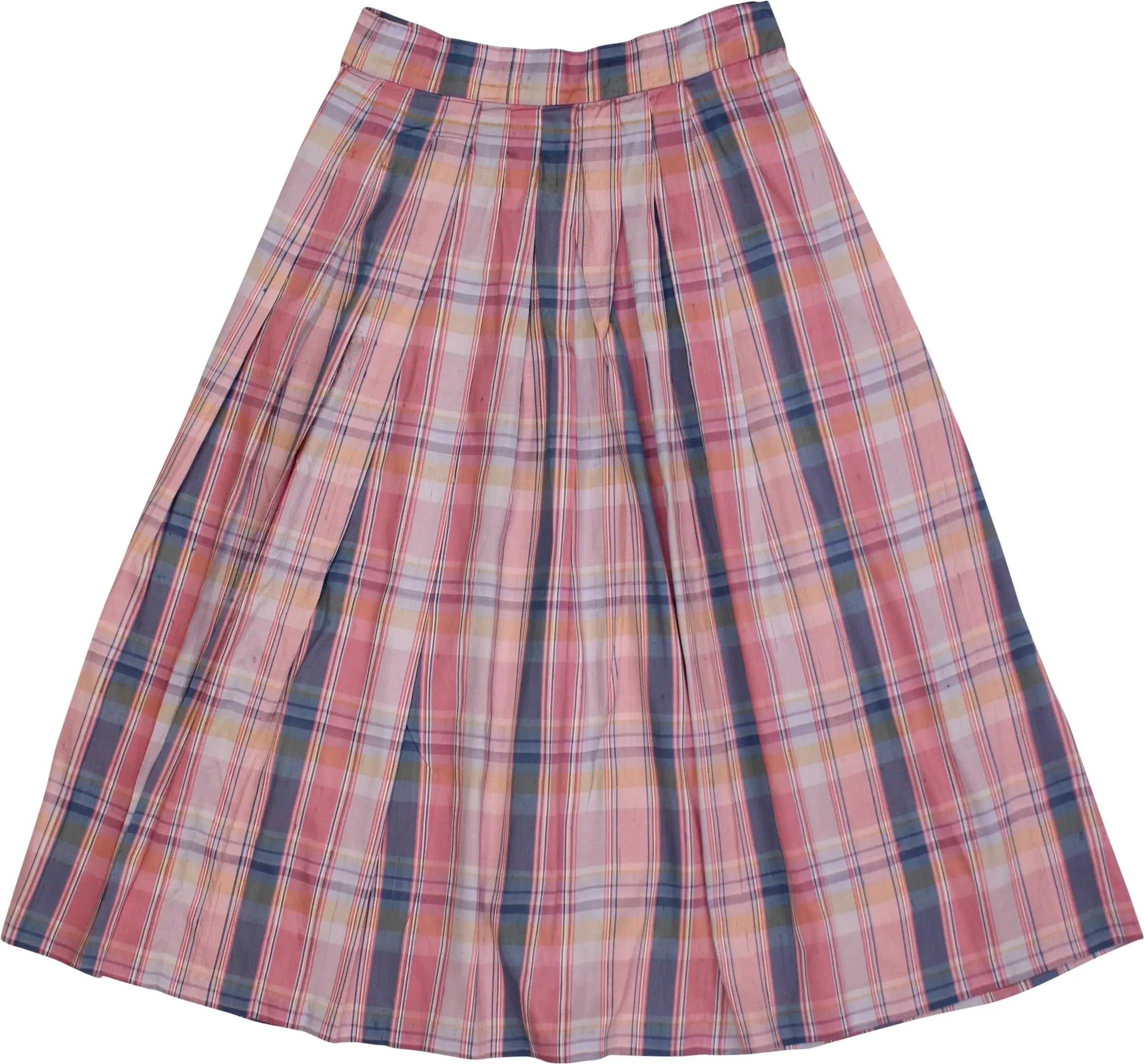 Handmade - Checked Pleated Skirt- ThriftTale.com - Vintage and second handclothing