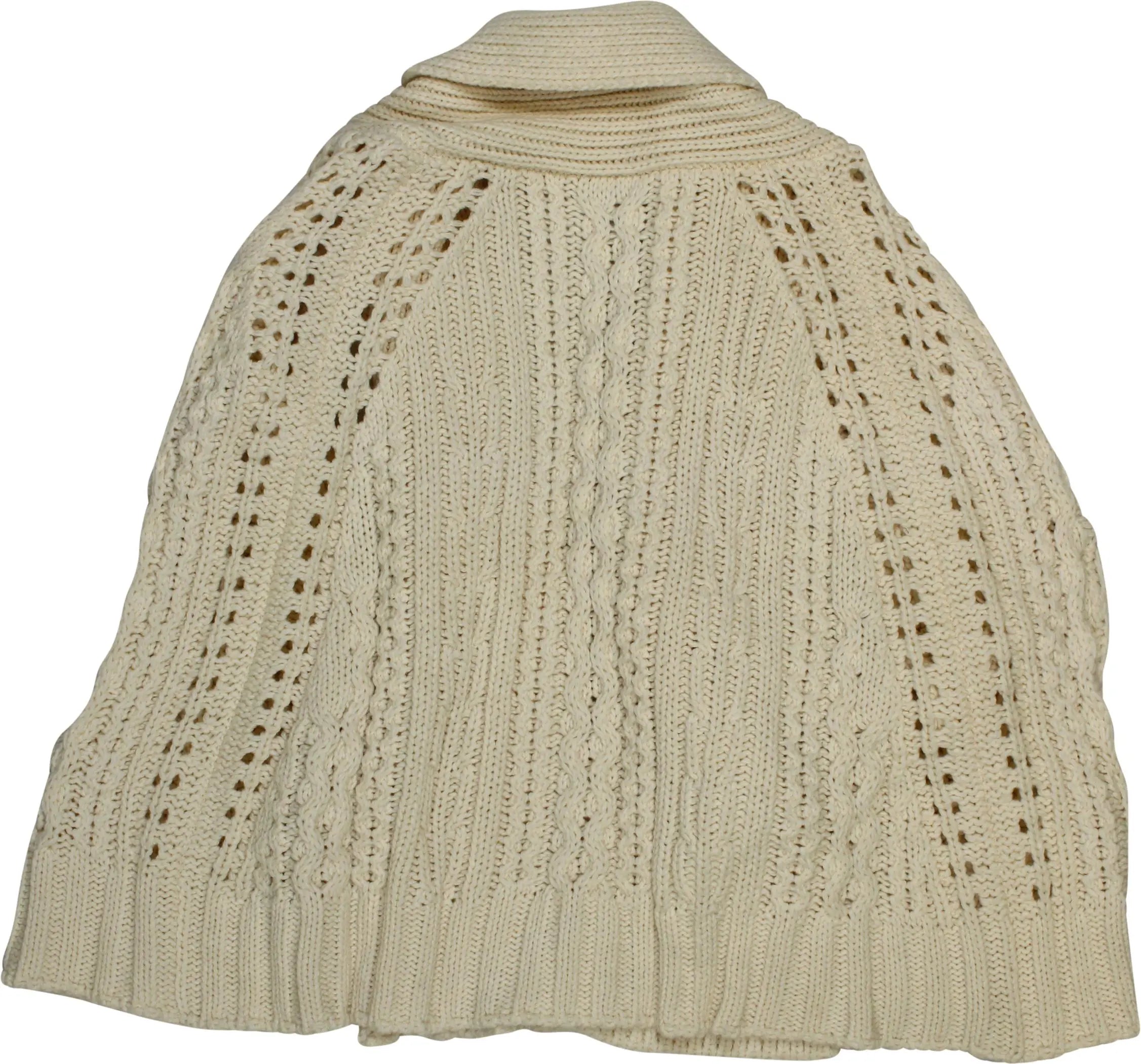 Handmade - Cream Cable Poncho- ThriftTale.com - Vintage and second handclothing