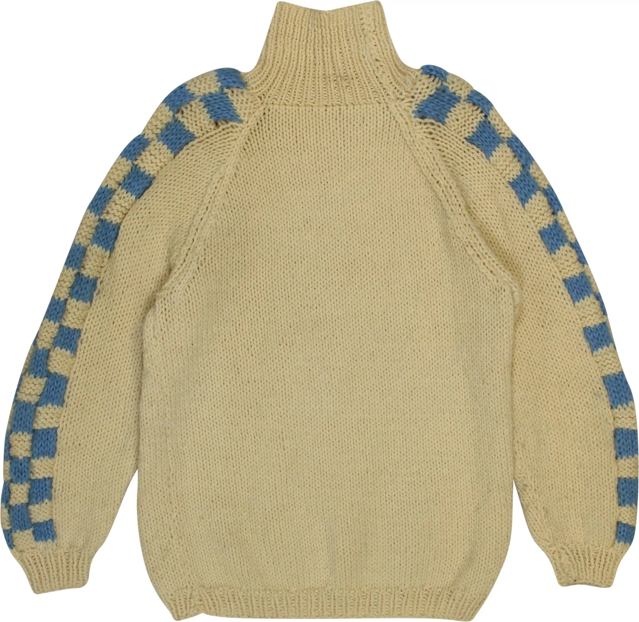 Handmade - Cream Plain Knitted Jumper- ThriftTale.com - Vintage and second handclothing