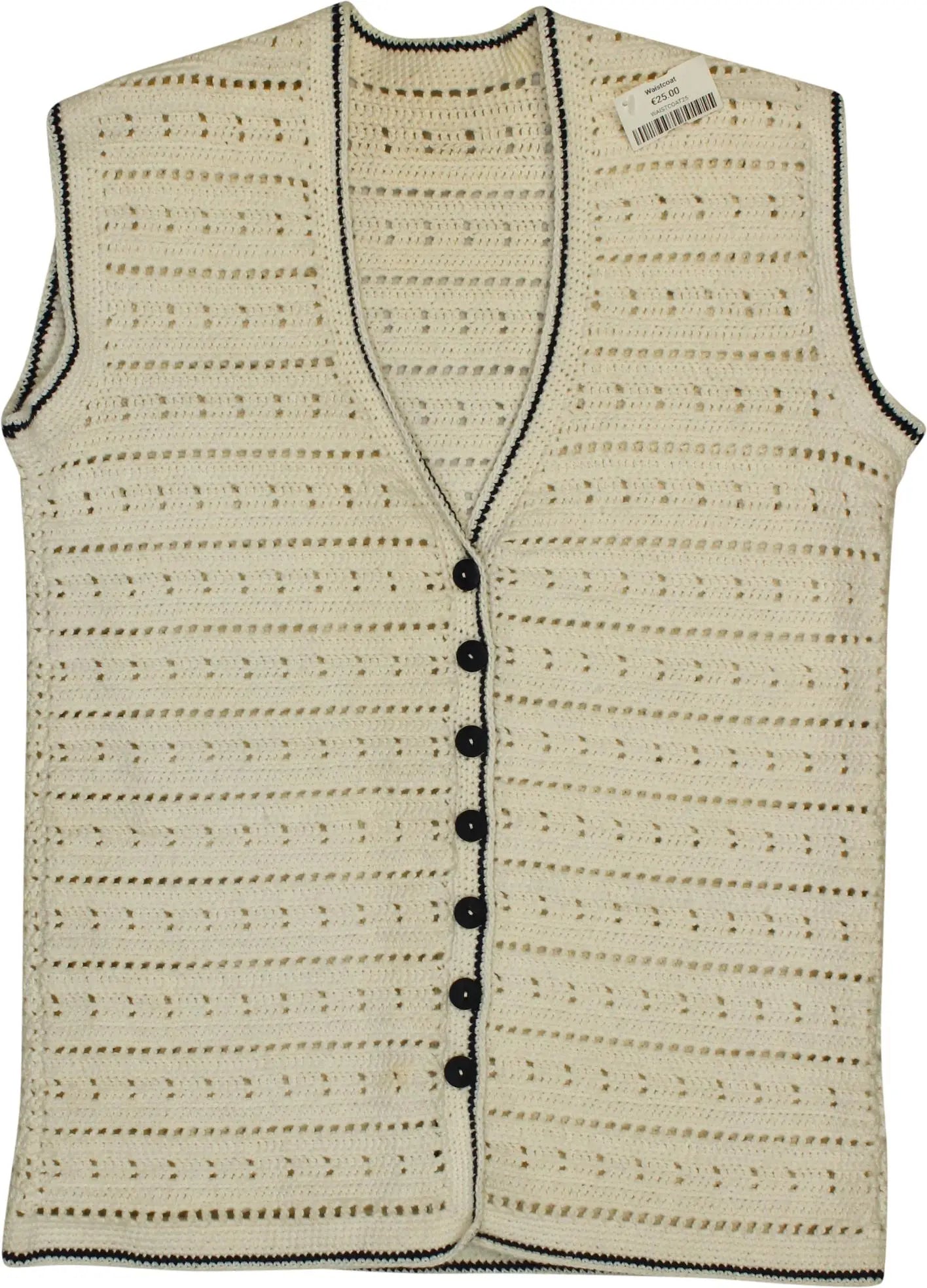 Handmade - Crochet Waistcoat- ThriftTale.com - Vintage and second handclothing