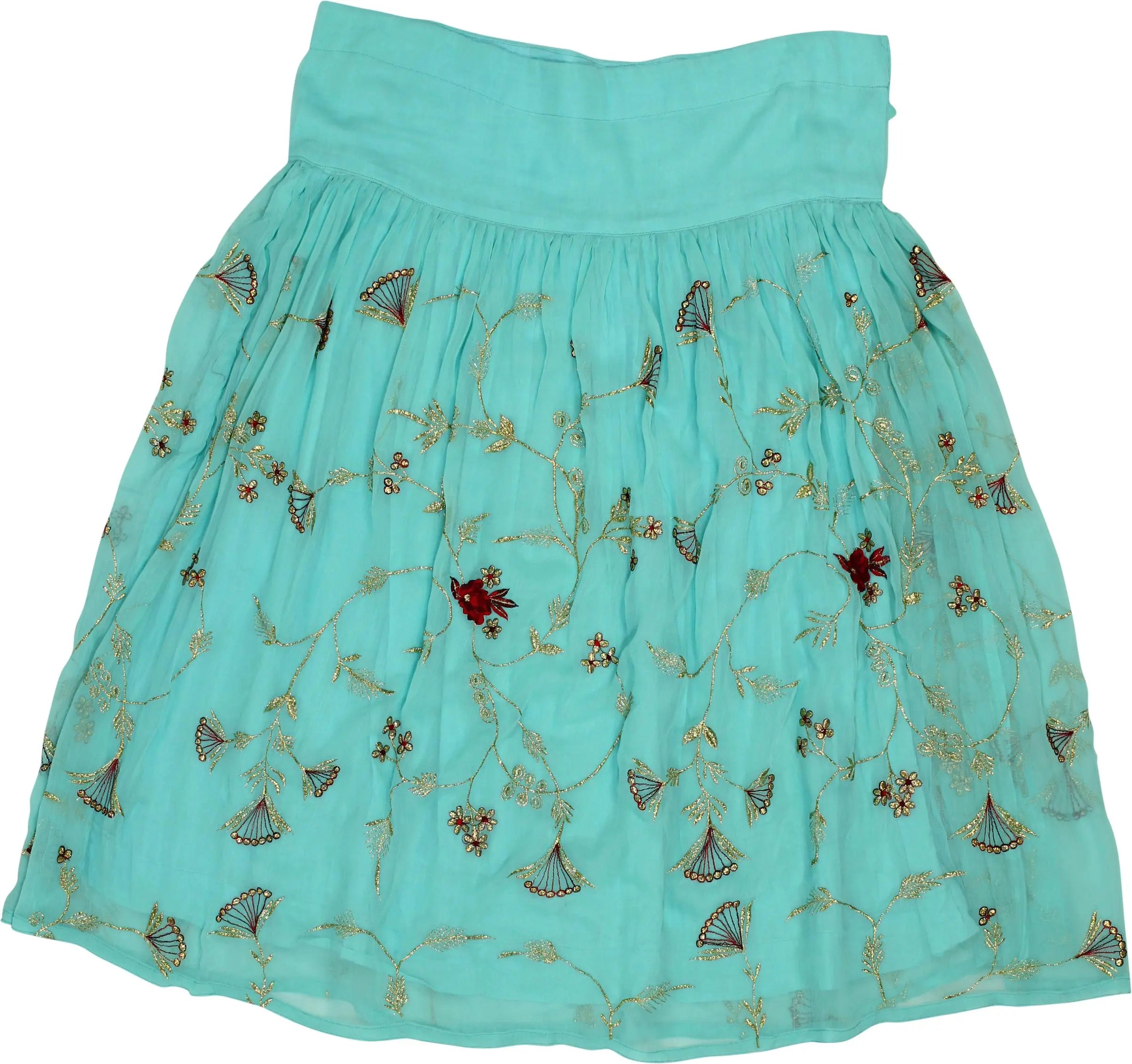 Handmade - Embroidered Floral Skirt- ThriftTale.com - Vintage and second handclothing