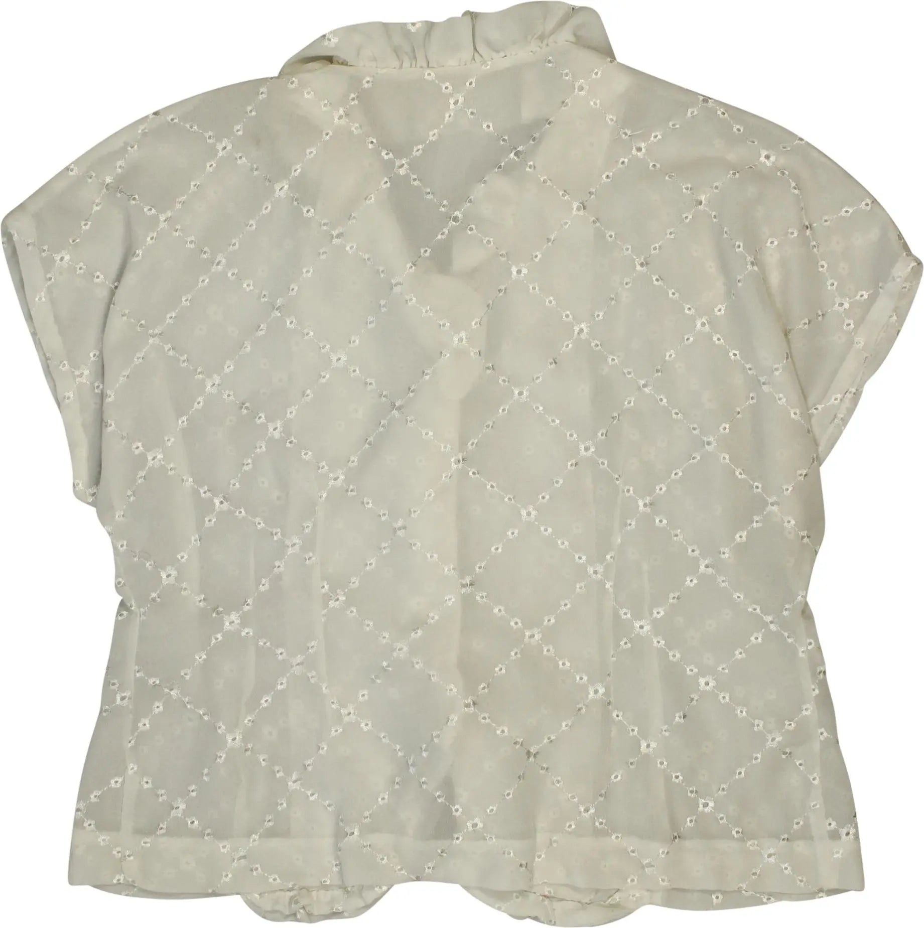 Handmade - Embroidered Ruffle Blouse- ThriftTale.com - Vintage and second handclothing
