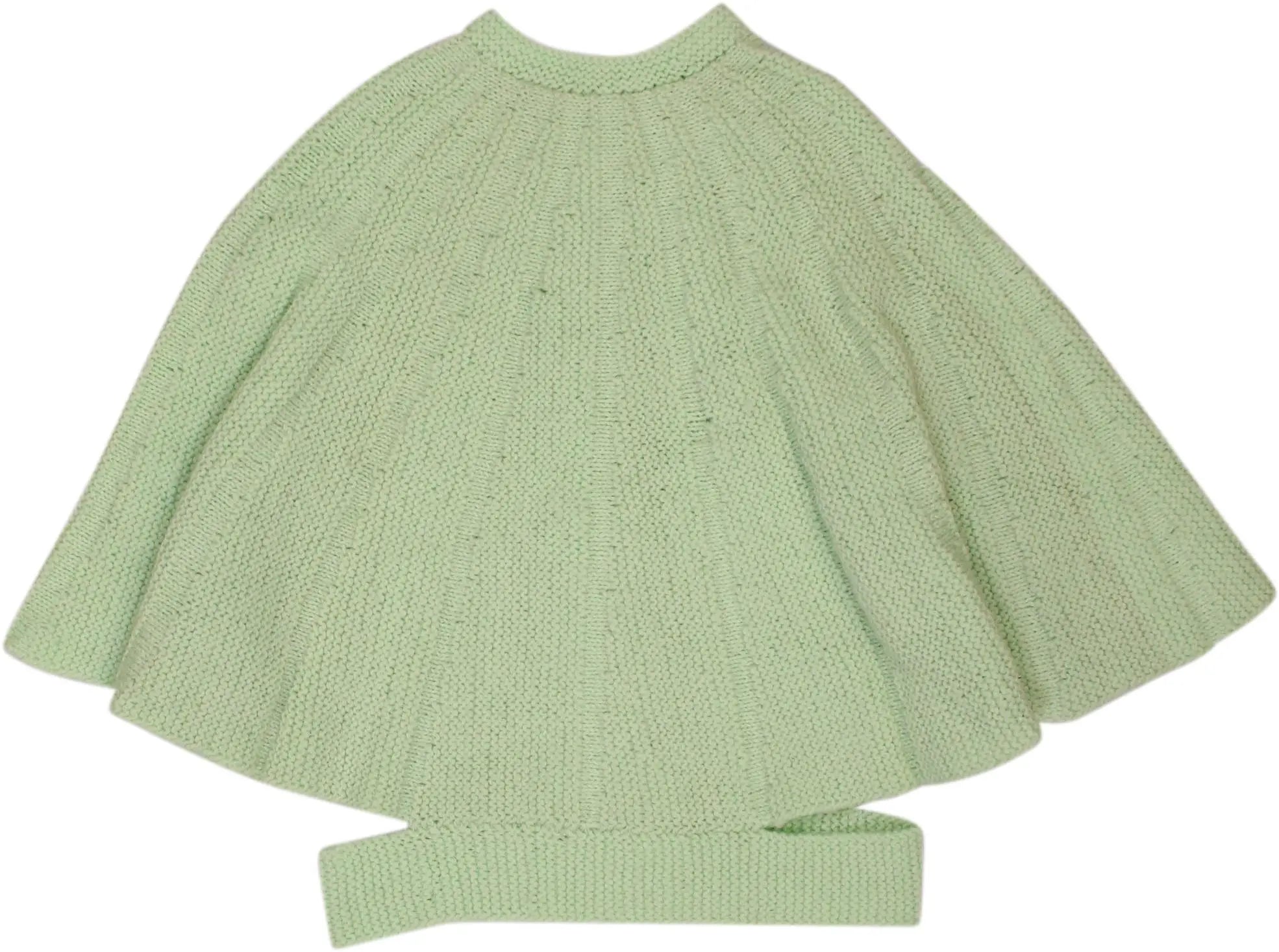 Handmade - Green Knitted Poncho- ThriftTale.com - Vintage and second handclothing