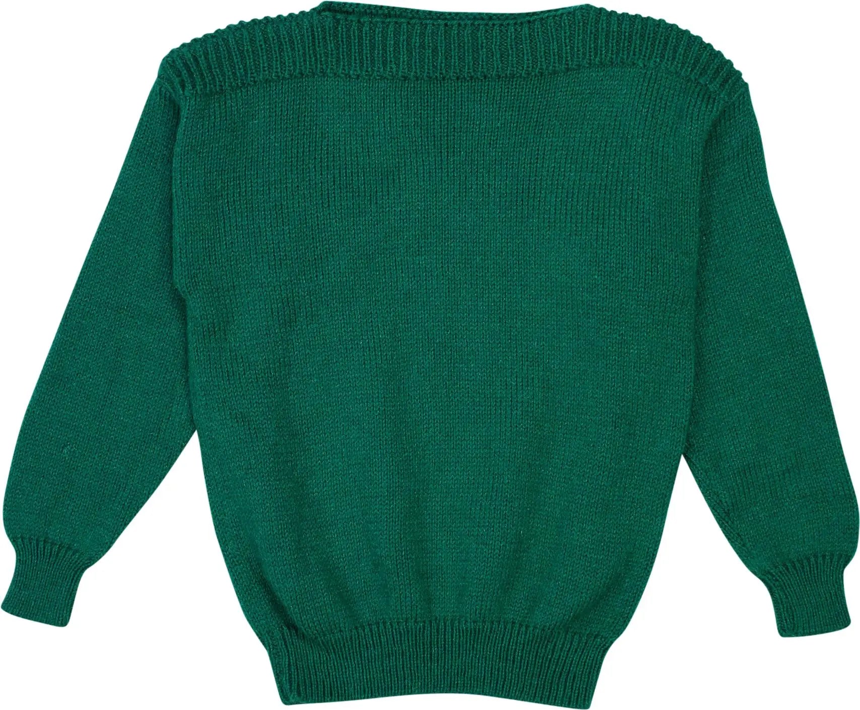 Handmade - Green Knitted Sweater- ThriftTale.com - Vintage and second handclothing