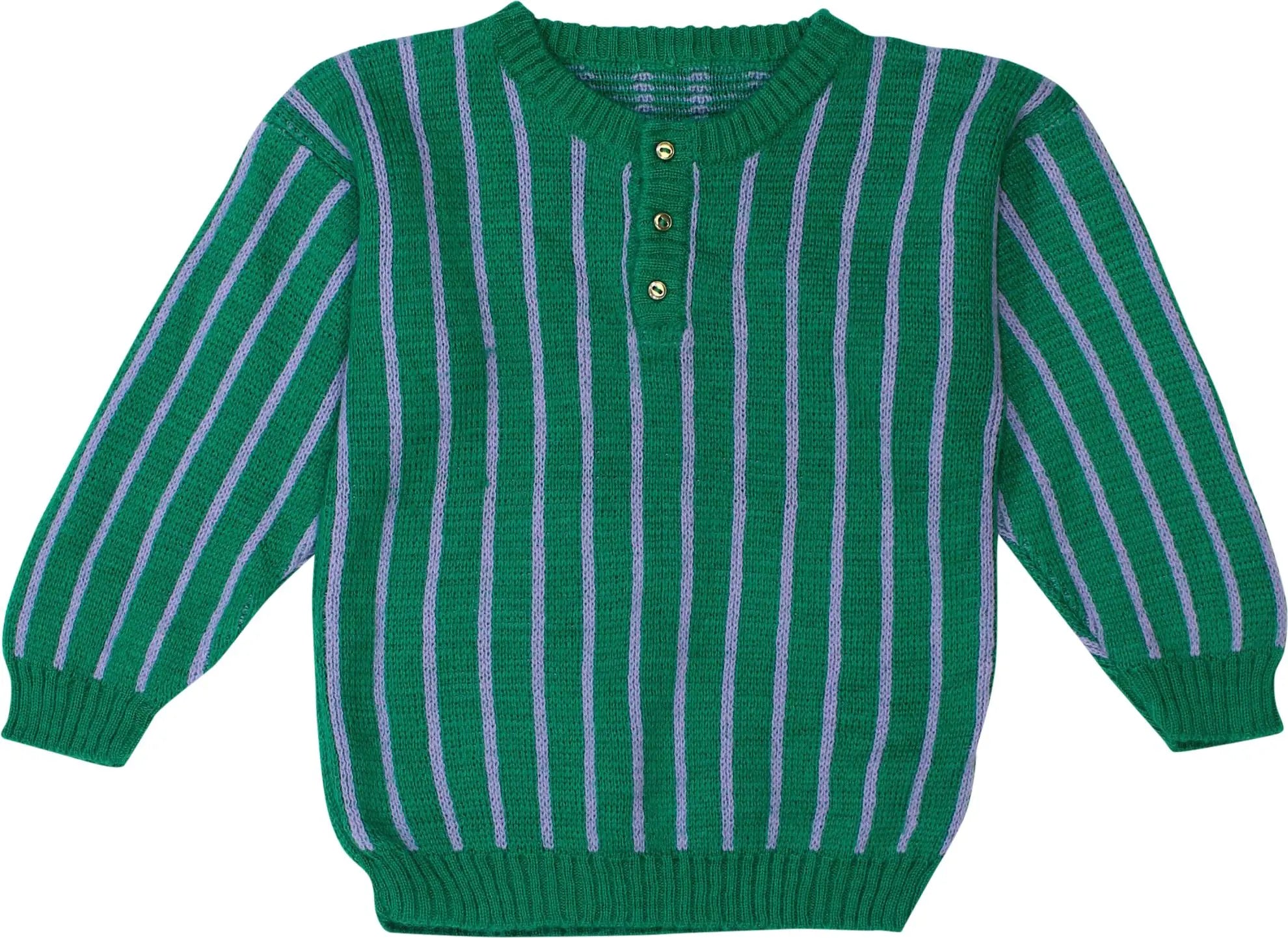 Handmade - Green Knitted Sweater- ThriftTale.com - Vintage and second handclothing