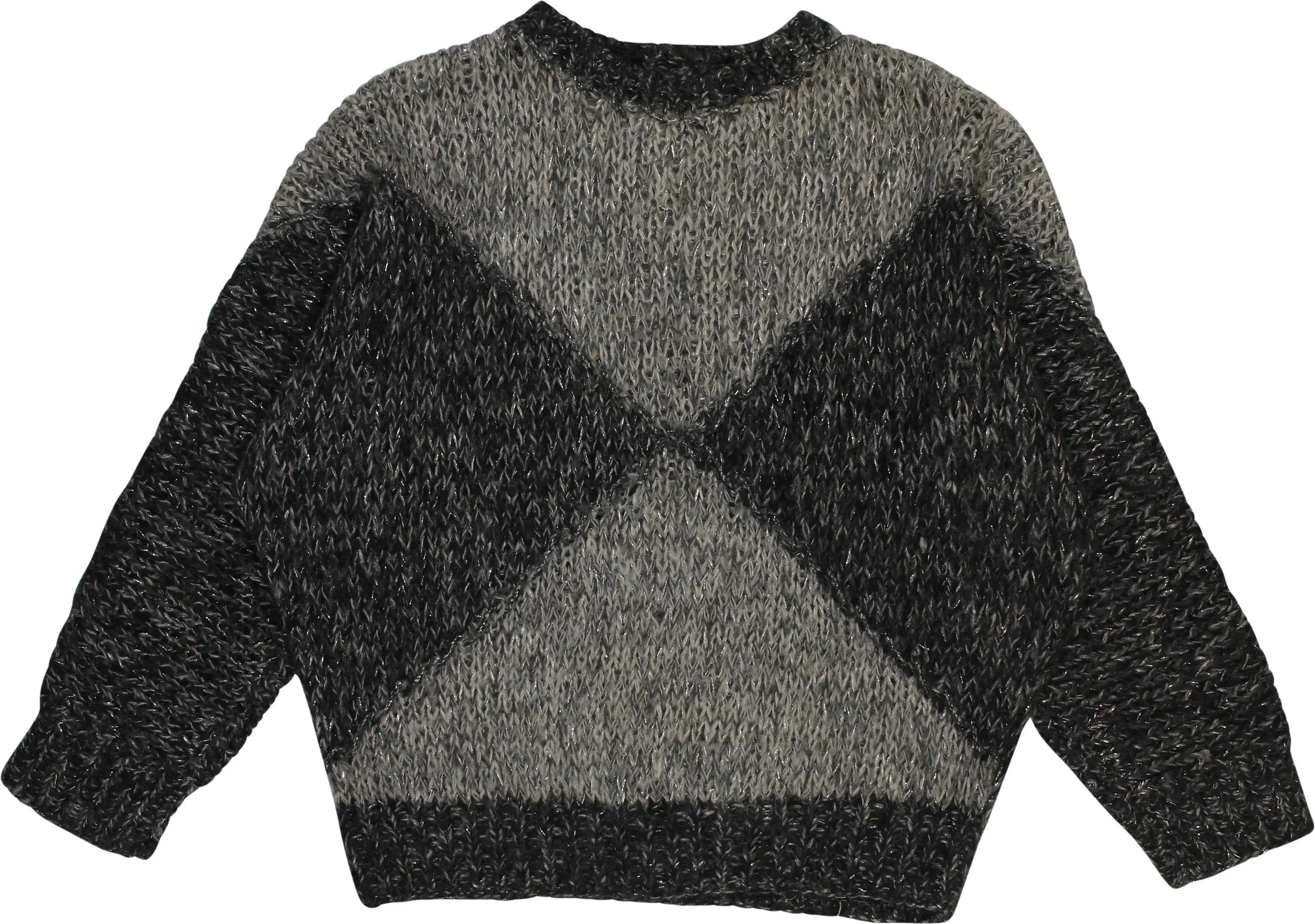 Handmade - Grey Knitted Jumper- ThriftTale.com - Vintage and second handclothing