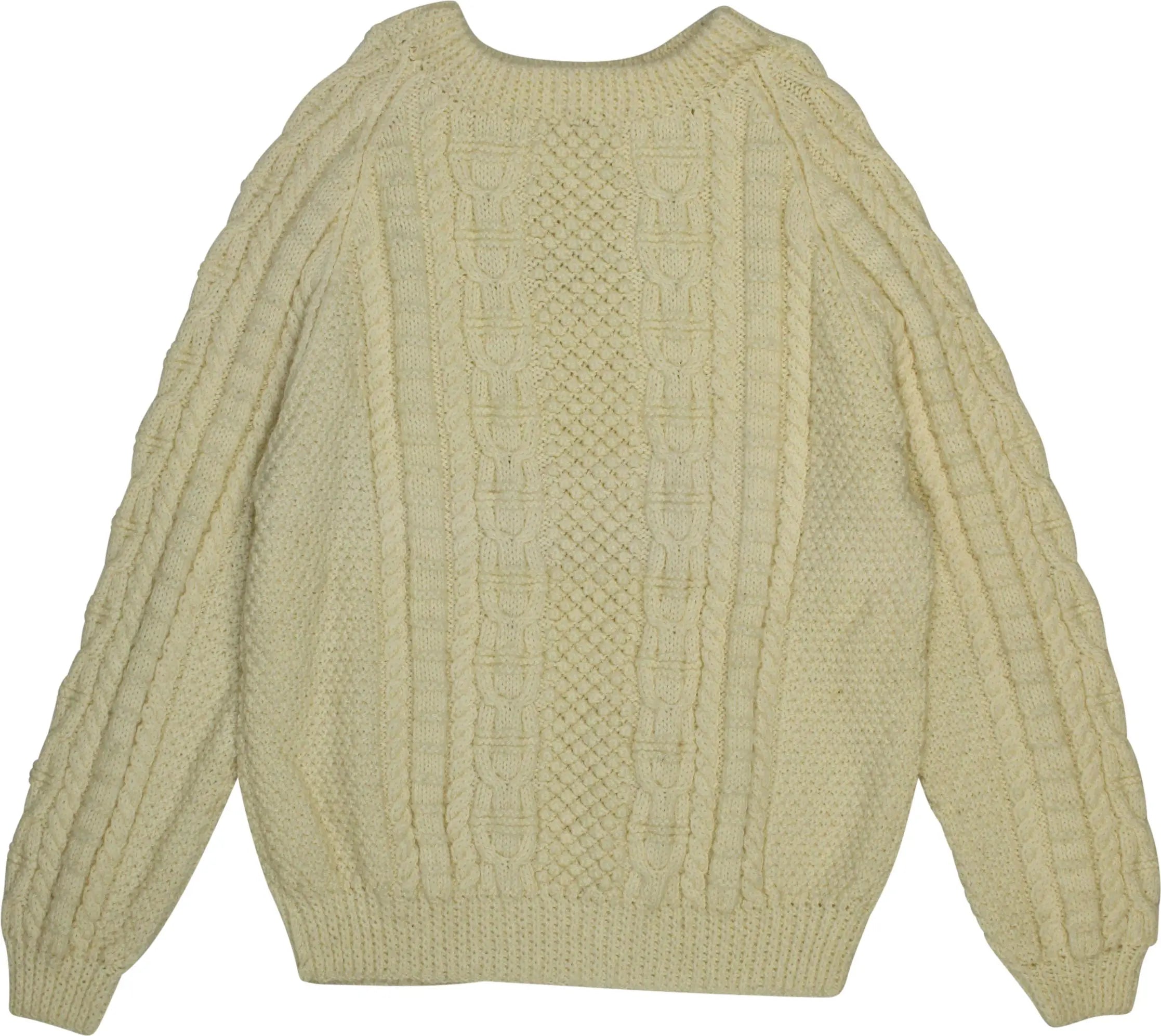 Handmade - Handknitted Cable Jumper- ThriftTale.com - Vintage and second handclothing