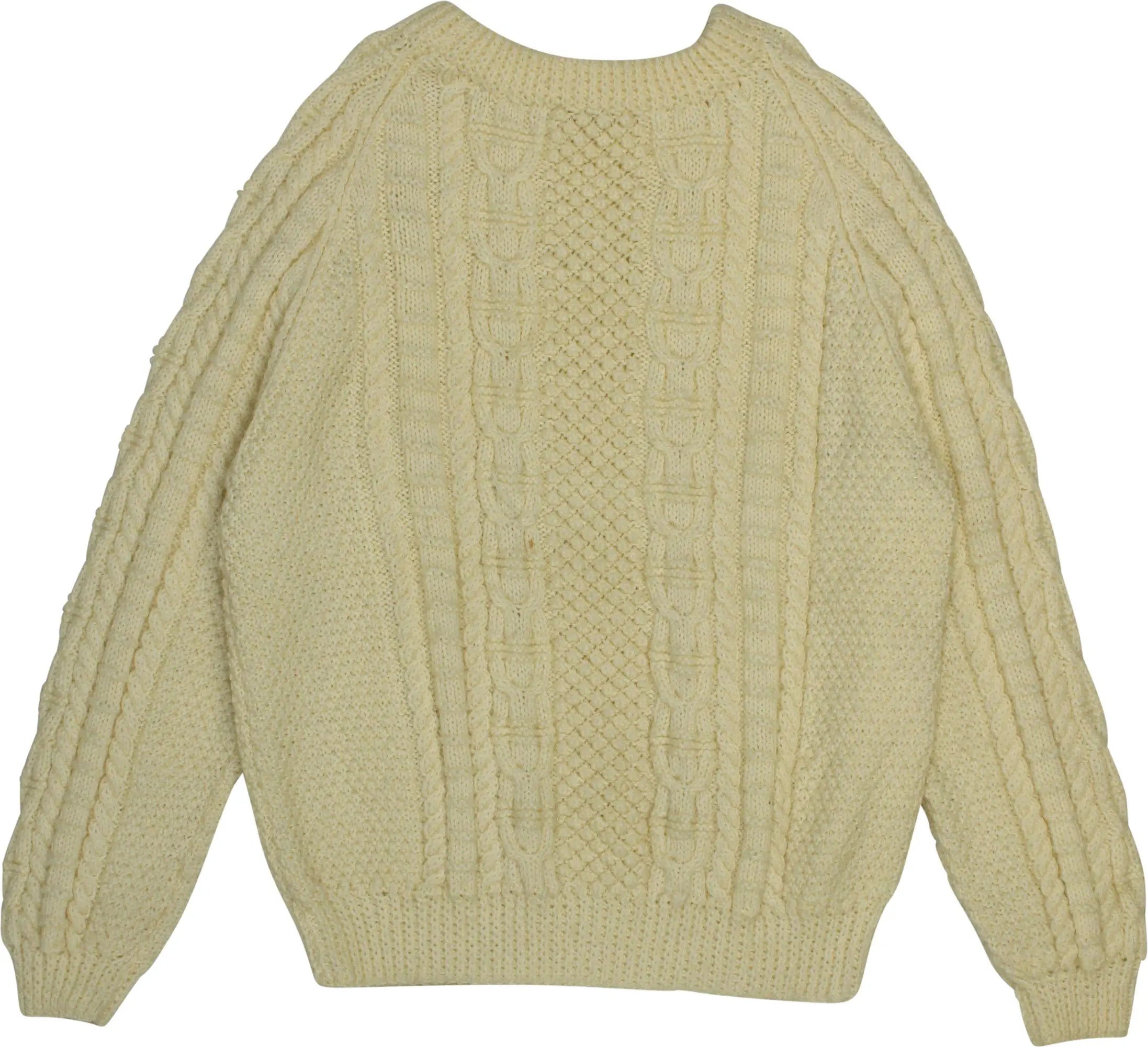 Handmade - Handknitted Cable Jumper- ThriftTale.com - Vintage and second handclothing