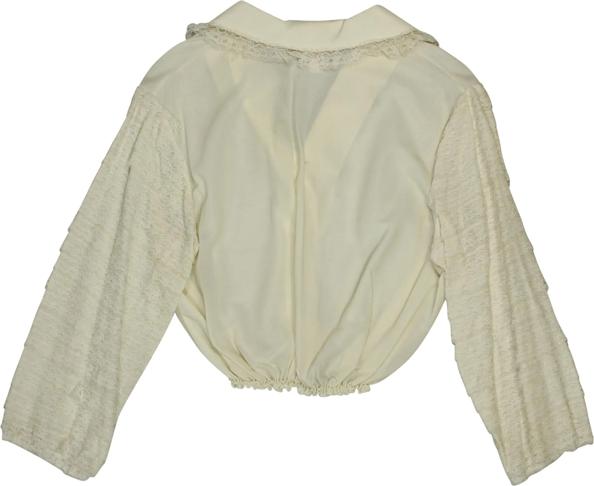 Handmade - Handmade 70s Cropped Lace Shirt- ThriftTale.com - Vintage and second handclothing