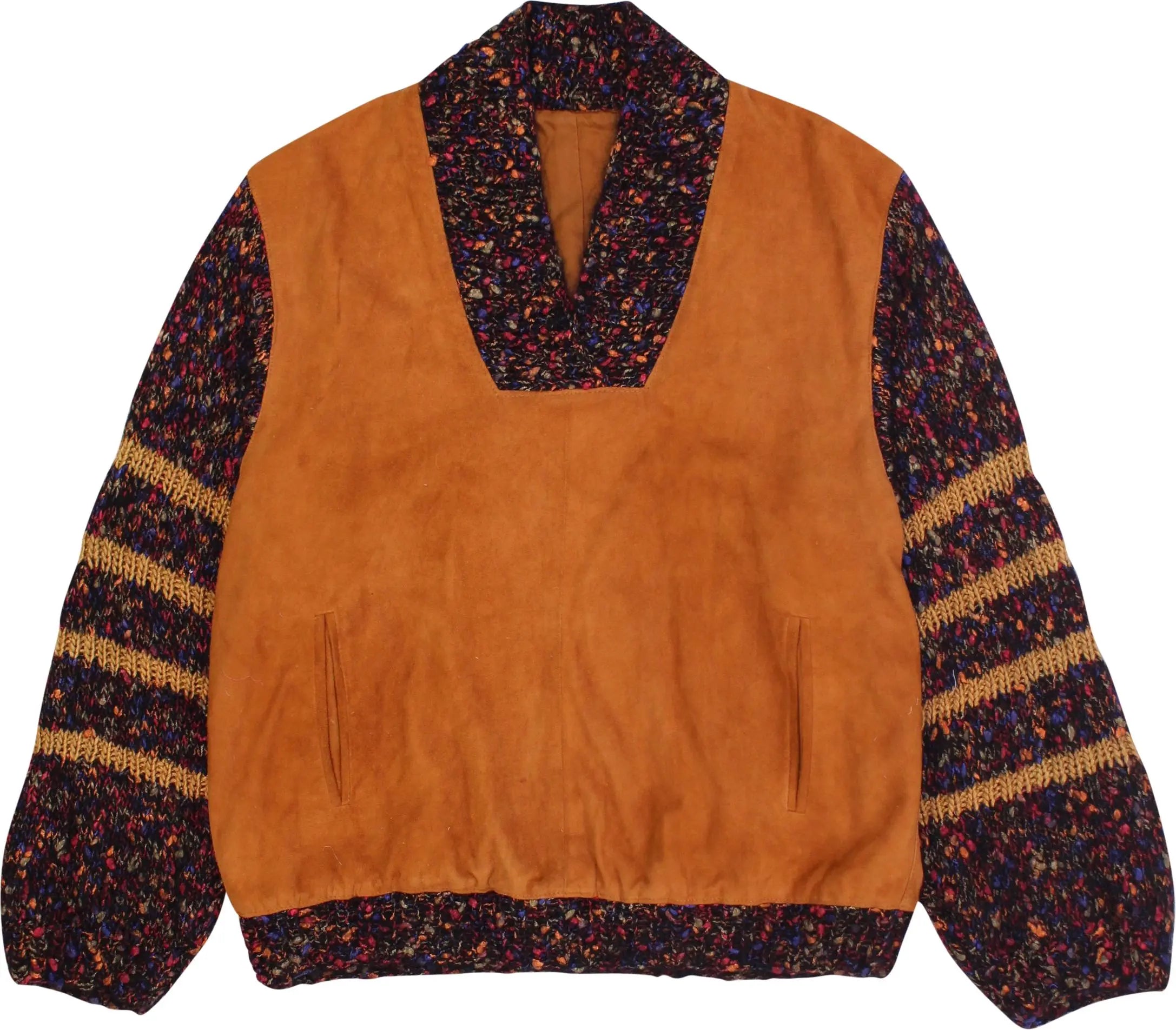 Handmade - Handmade 80s Jumper with Suede Body- ThriftTale.com - Vintage and second handclothing