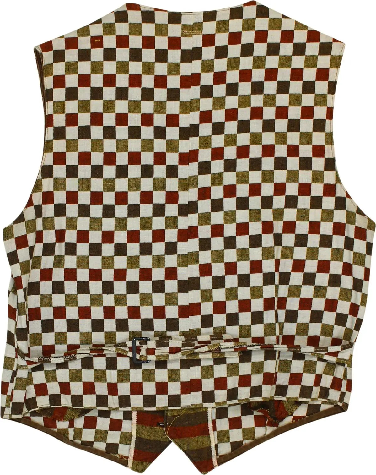 Handmade - Handmade Checkered Waistcoat- ThriftTale.com - Vintage and second handclothing
