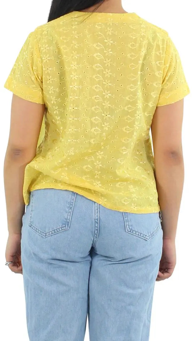 Handmade - Handmade Lace Short Sleeve Top- ThriftTale.com - Vintage and second handclothing