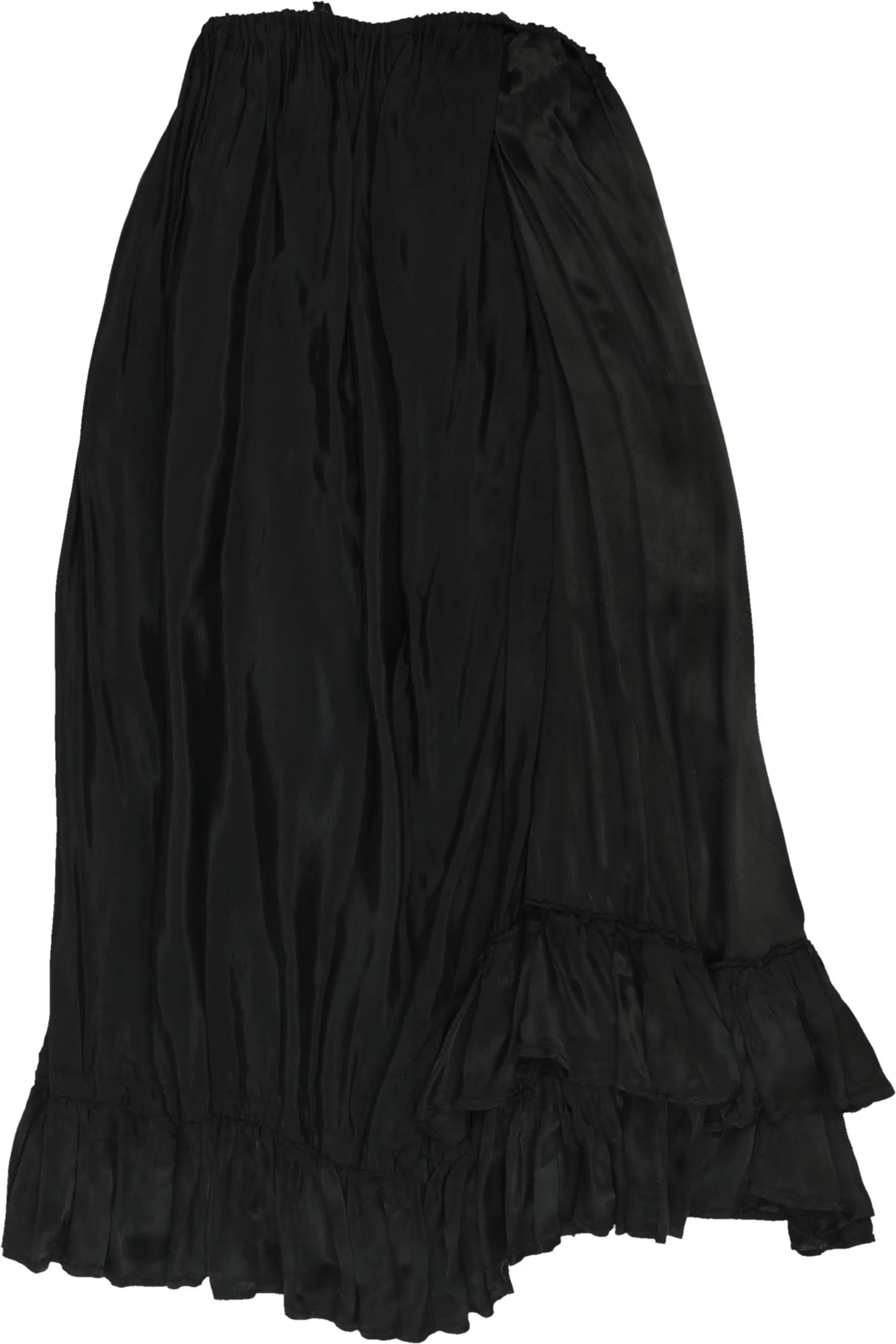 Handmade - Handmade Long Satin Ruffle Skirt- ThriftTale.com - Vintage and second handclothing