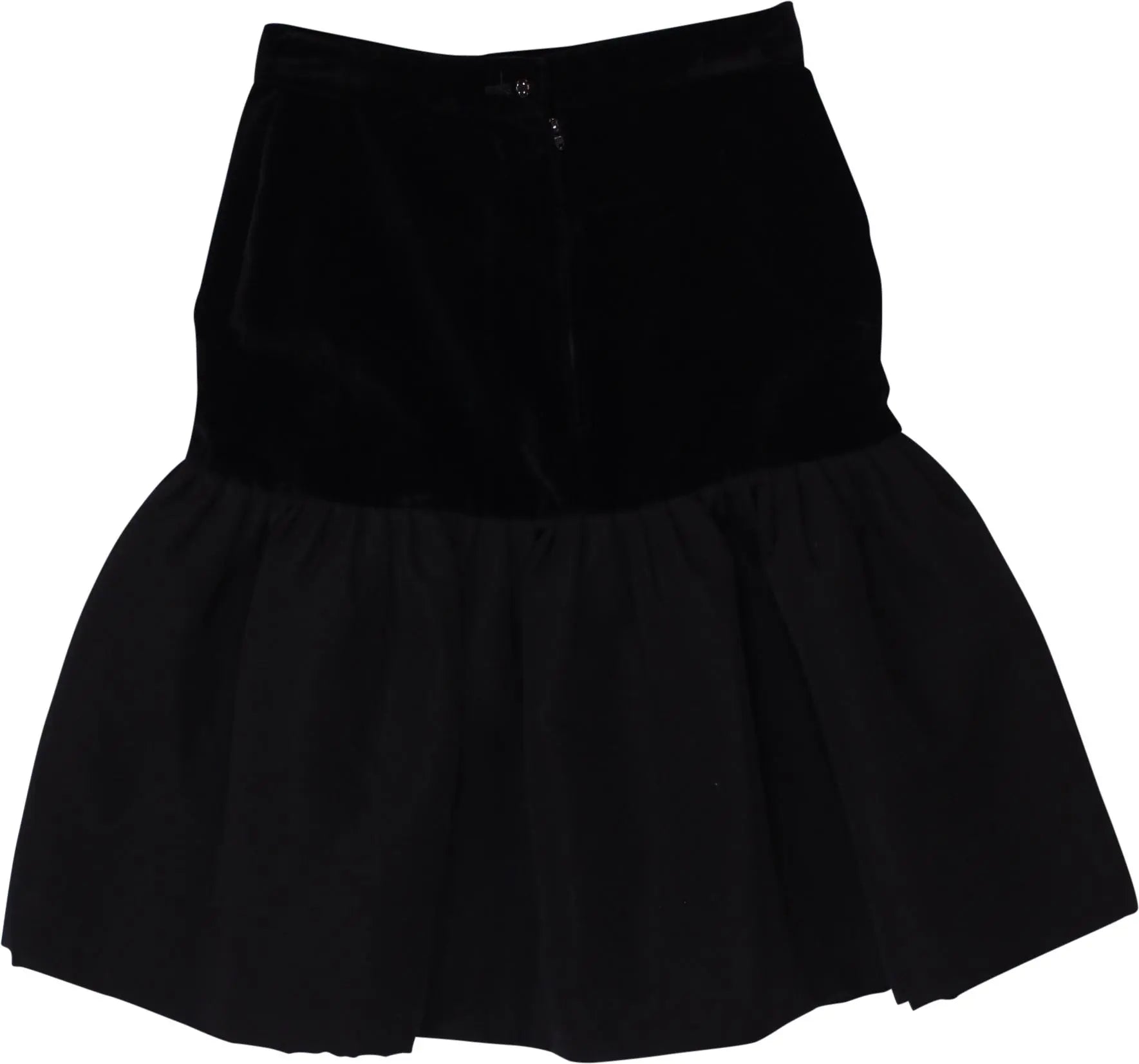 80s Handmade Pleated Skirt with Velvet Top ThriftTale