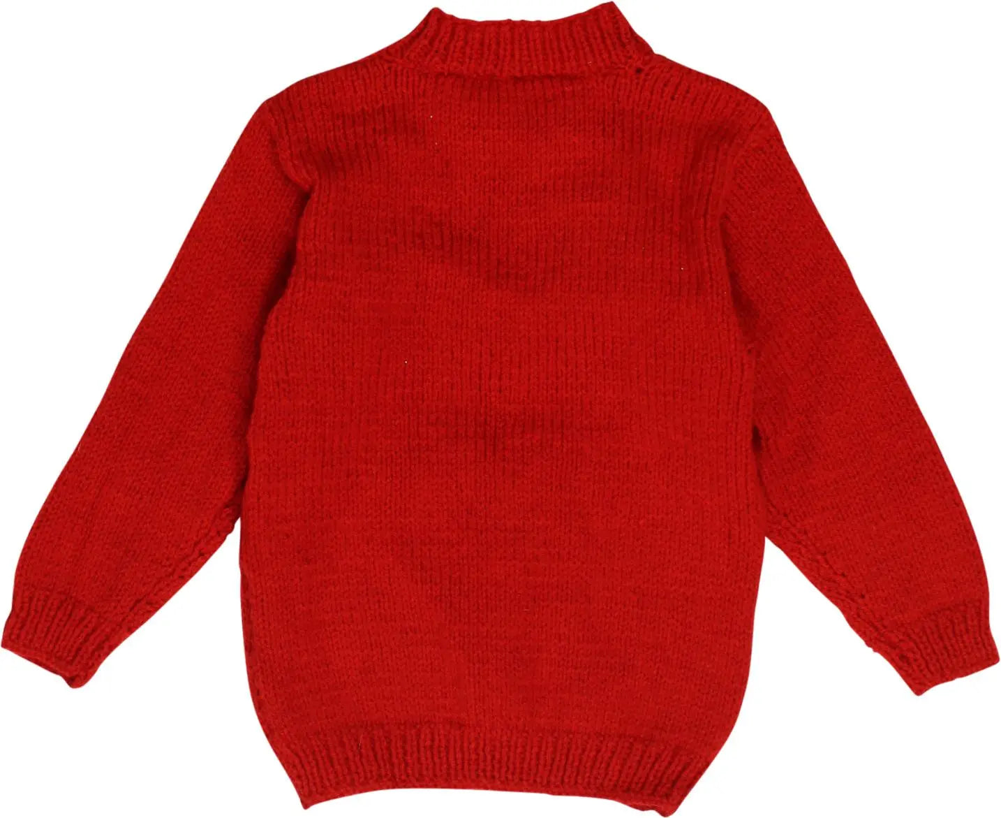 Handmade - Handmade Red Sweater- ThriftTale.com - Vintage and second handclothing