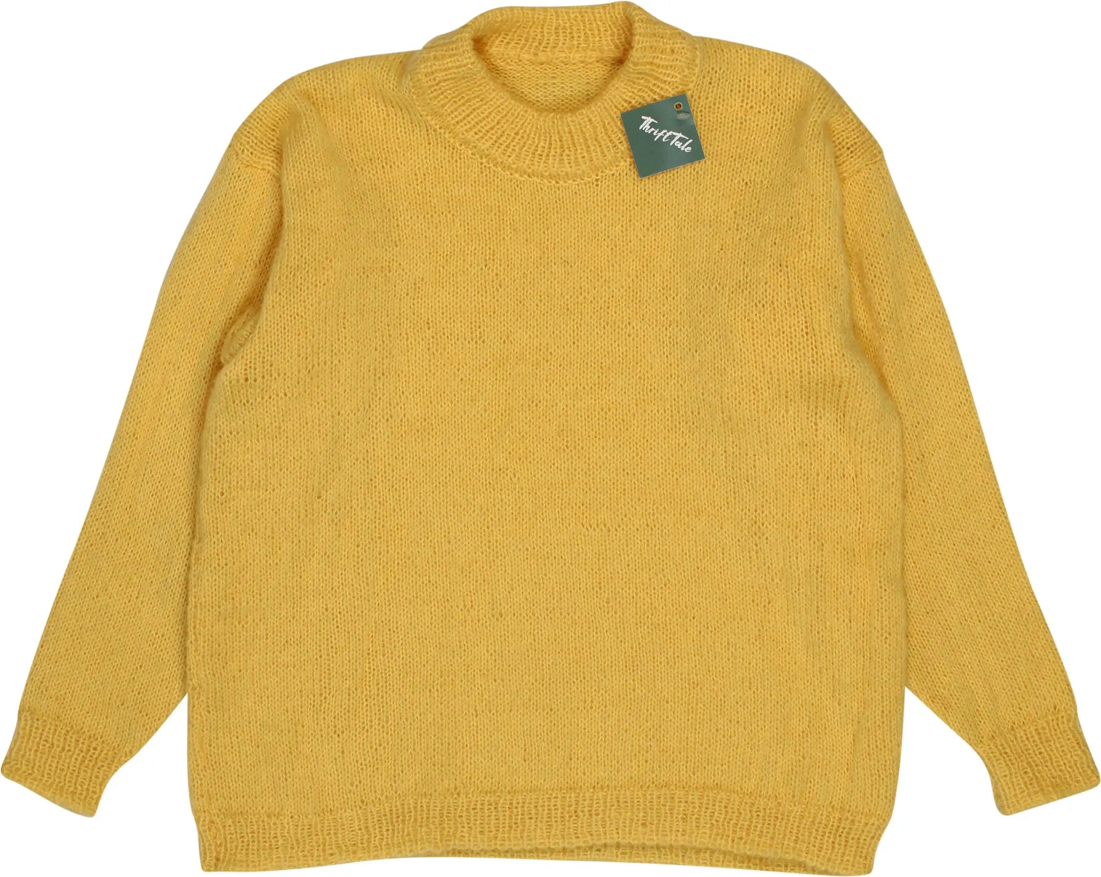 Handmade - Handmade Yellow Knitted Jumper- ThriftTale.com - Vintage and second handclothing