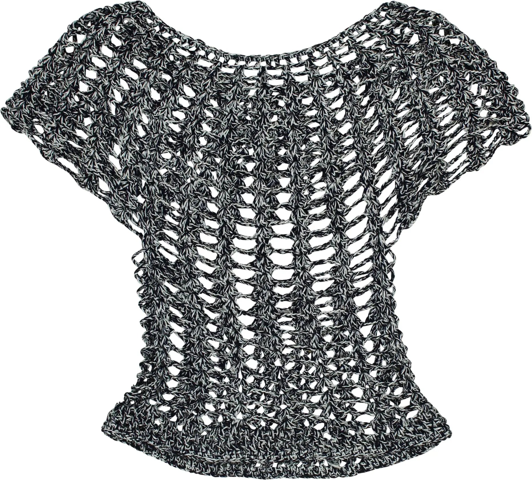 Handmade - Knitted Short Sleeve Top- ThriftTale.com - Vintage and second handclothing
