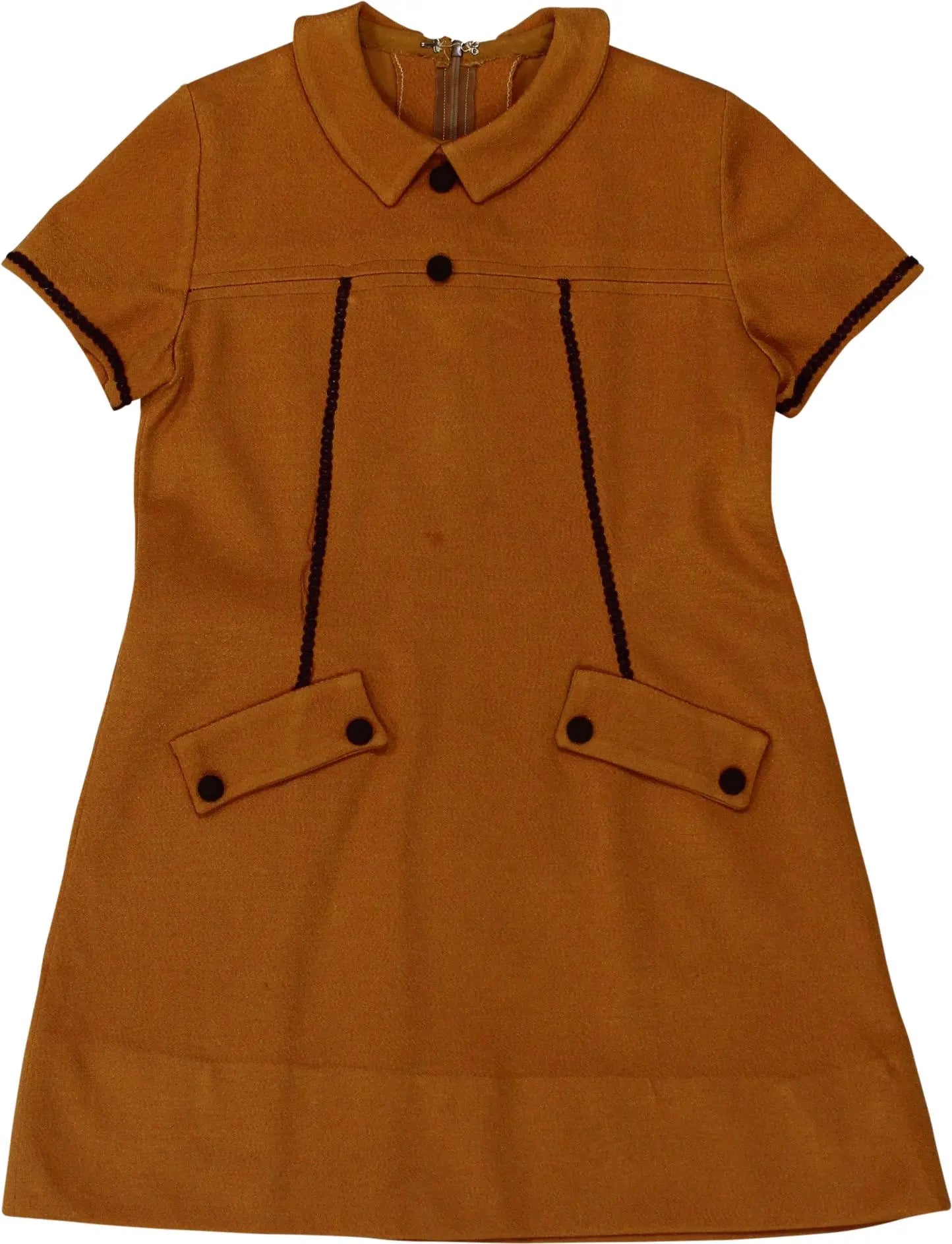 Handmade - Orange Dress- ThriftTale.com - Vintage and second handclothing
