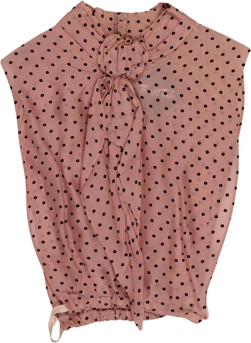 Handmade - Pink Polka Dot Blouse- ThriftTale.com - Vintage and second handclothing
