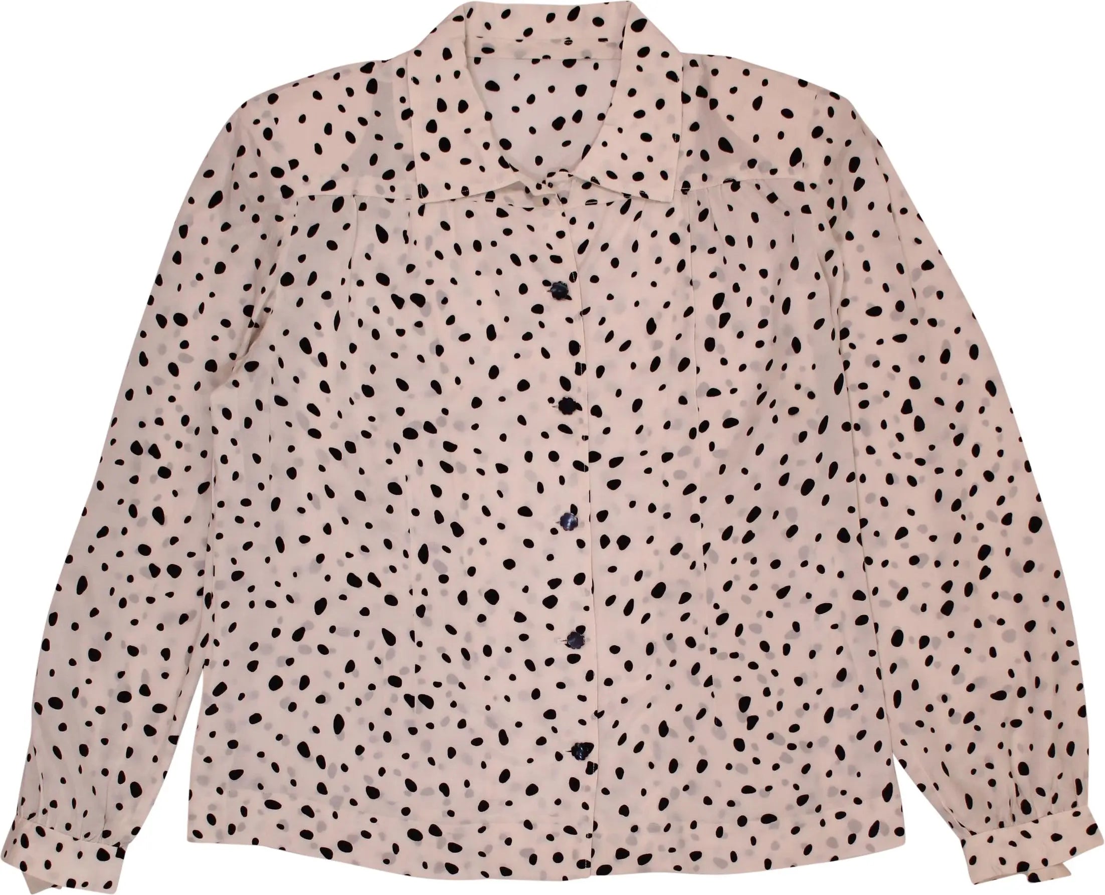 Handmade - Polka Dot Blouse with Shoulder Pads- ThriftTale.com - Vintage and second handclothing