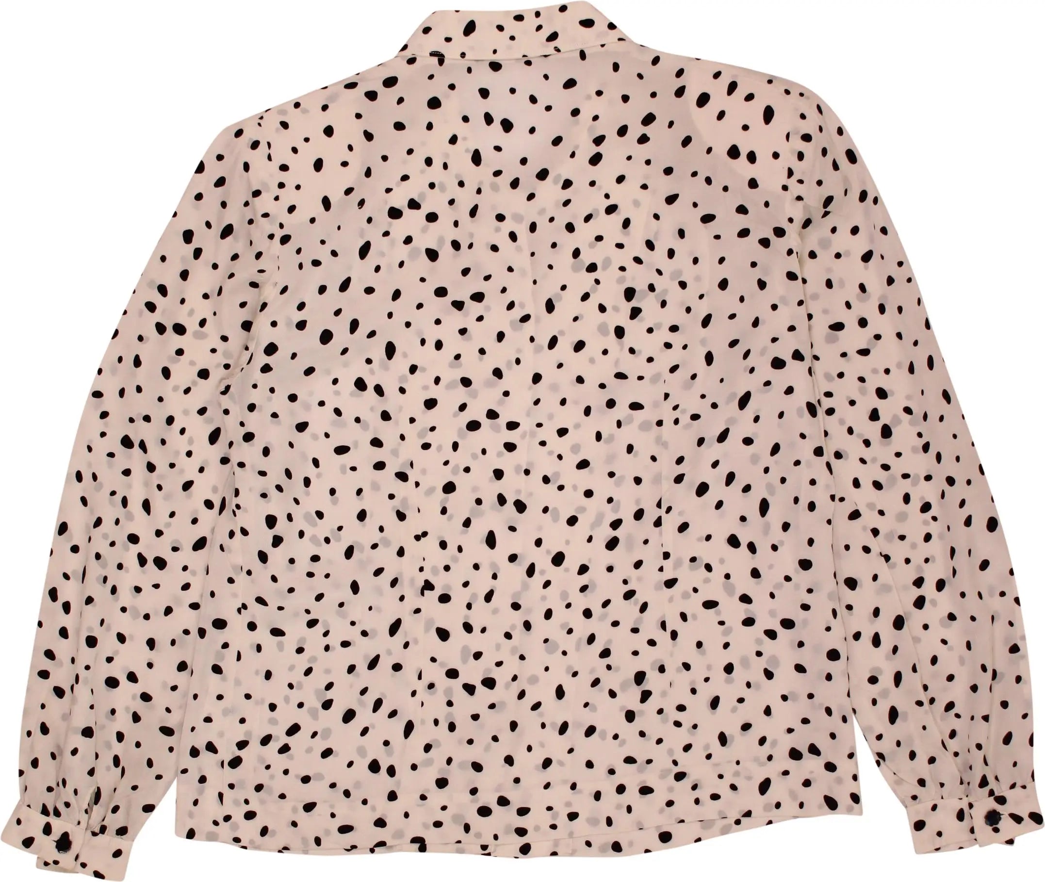 Handmade - Polka Dot Blouse with Shoulder Pads- ThriftTale.com - Vintage and second handclothing