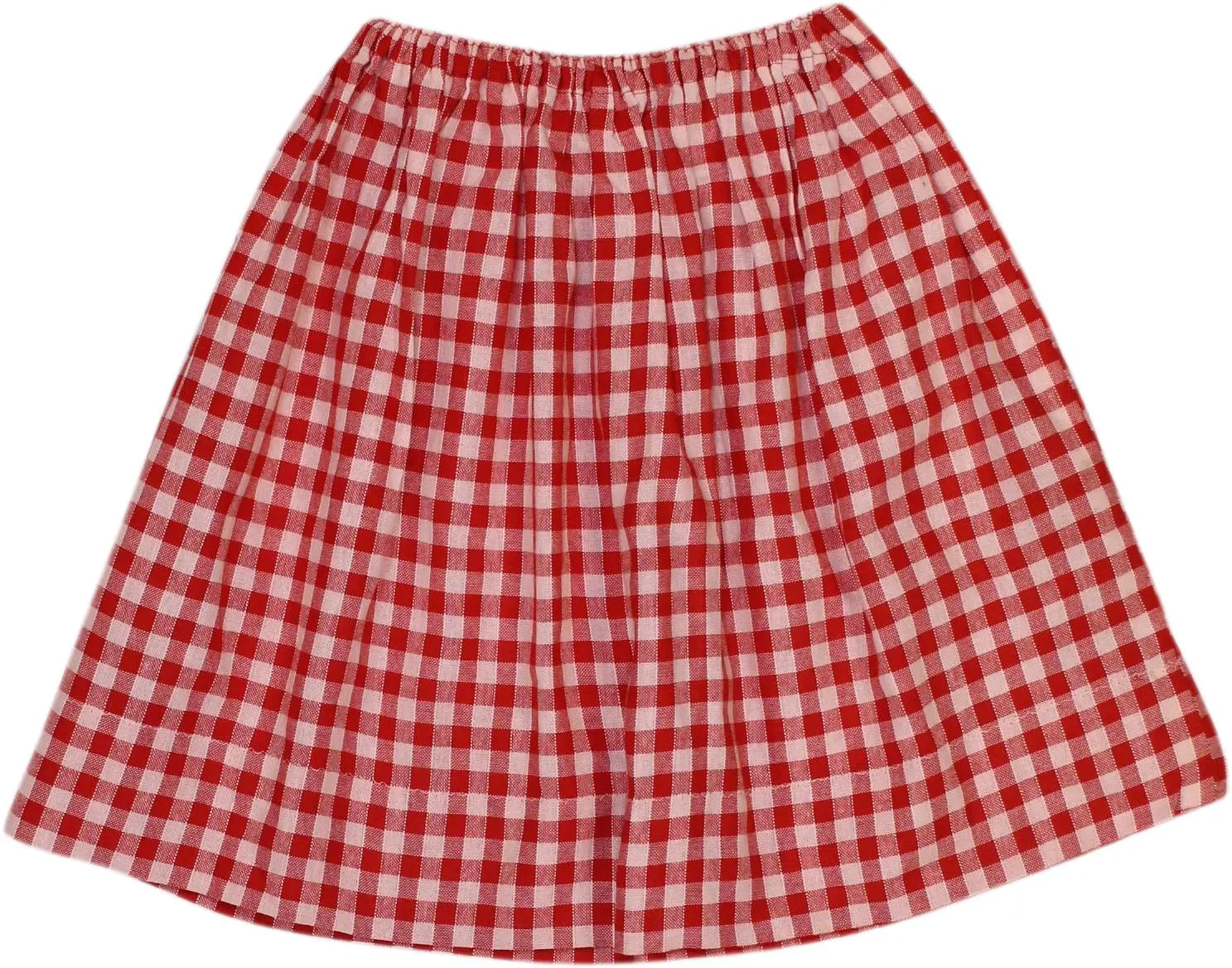 Handmade - Red Checked Skirt- ThriftTale.com - Vintage and second handclothing
