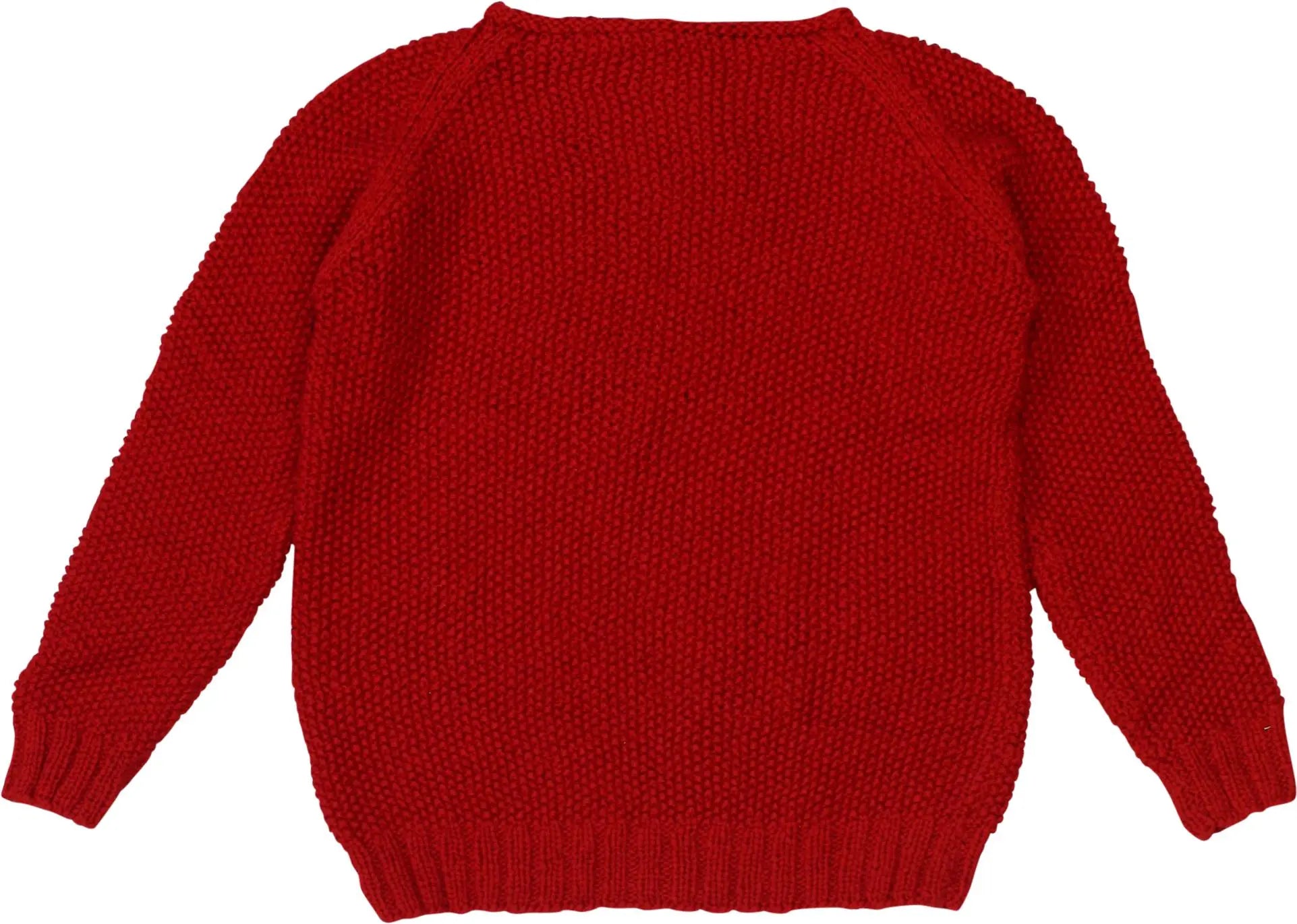 Handmade - Red Knitted Sweater- ThriftTale.com - Vintage and second handclothing