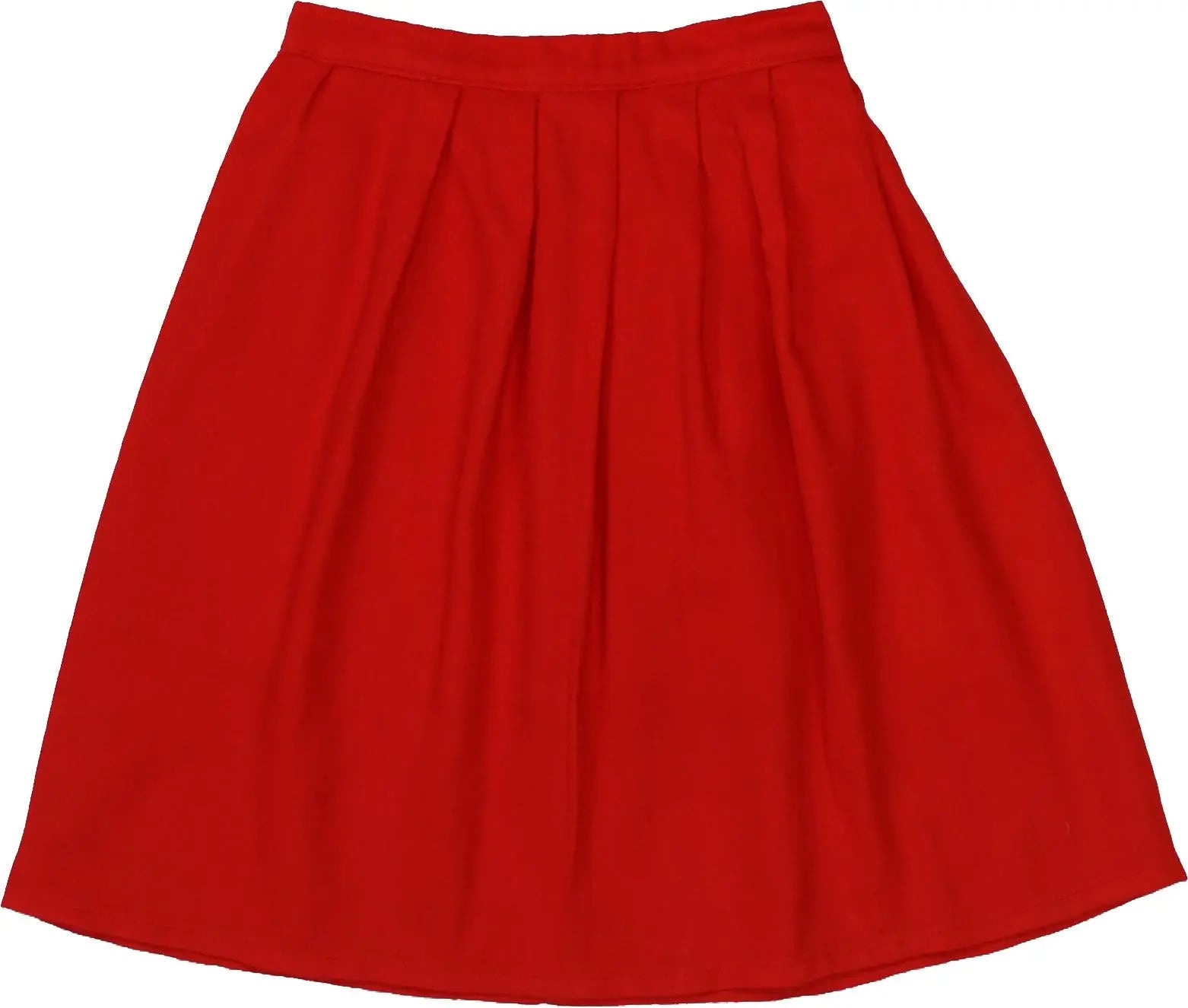 Handmade - Red Pleated Skirt- ThriftTale.com - Vintage and second handclothing