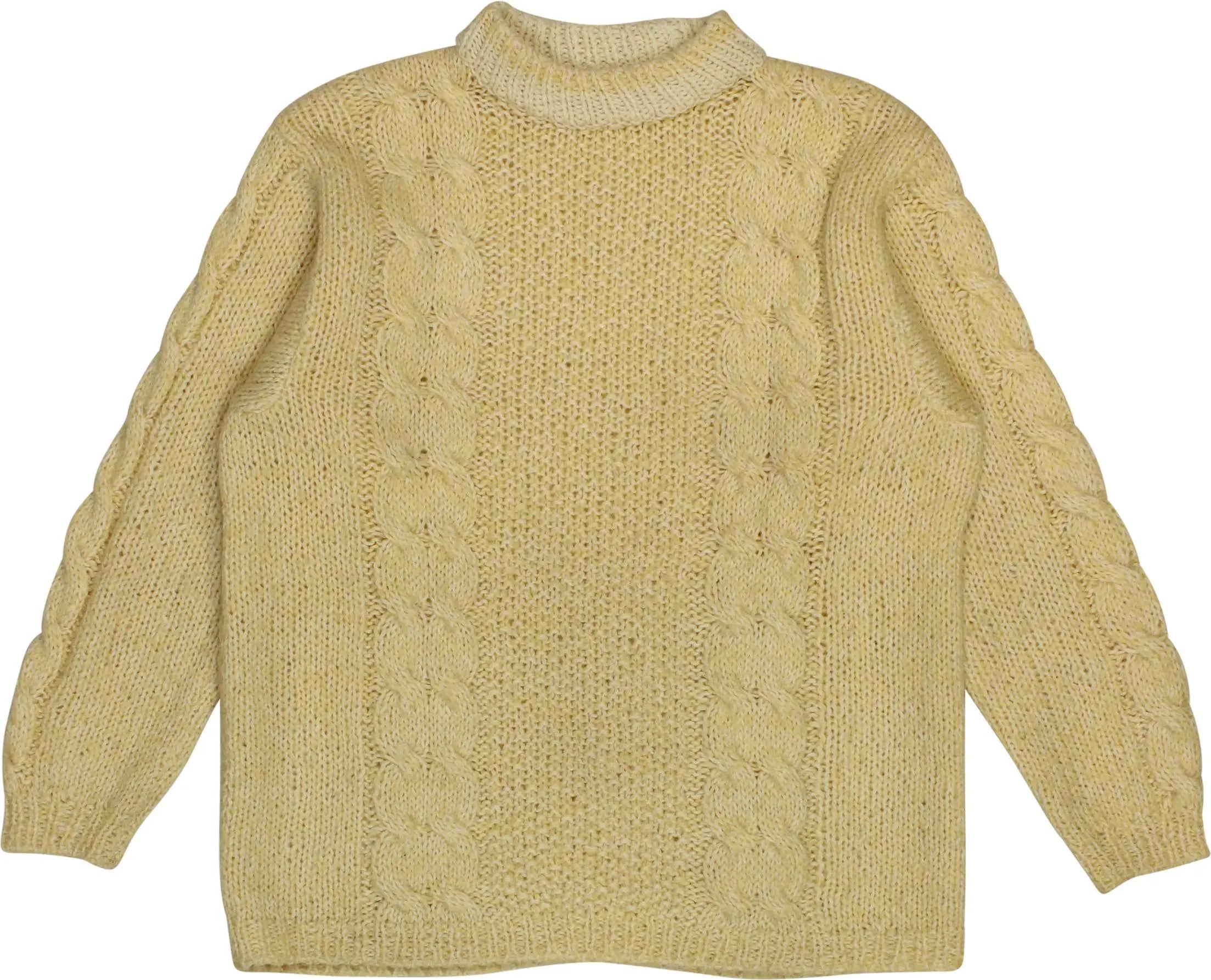 Handmade - Yellow Cable Jumper- ThriftTale.com - Vintage and second handclothing