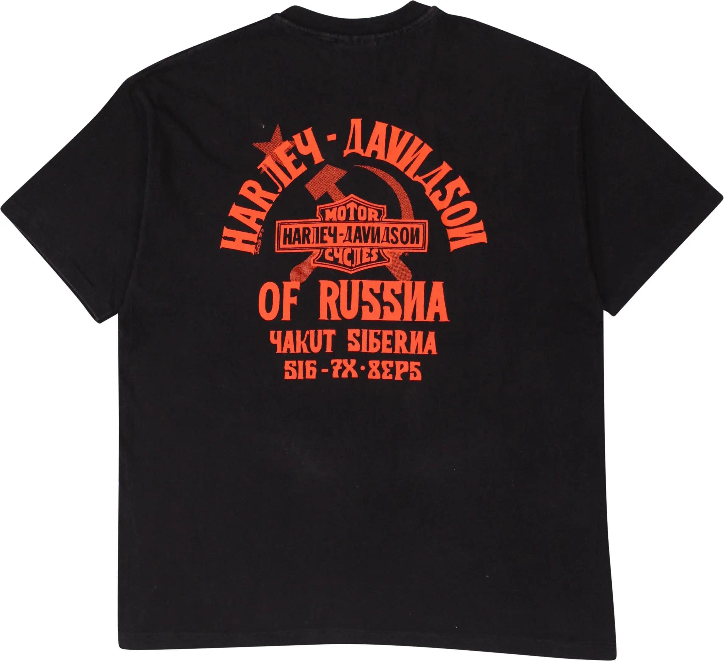 Harley Davidson - 90s Harley Davidson Russia T-shirt- ThriftTale.com - Vintage and second handclothing