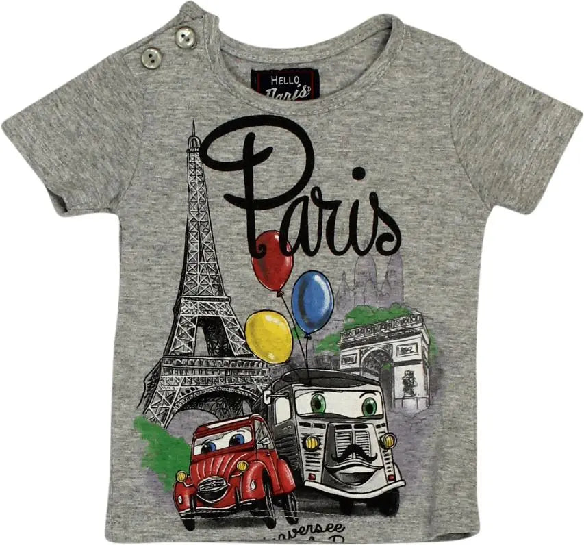 Hello Paris - T-Shirt- ThriftTale.com - Vintage and second handclothing