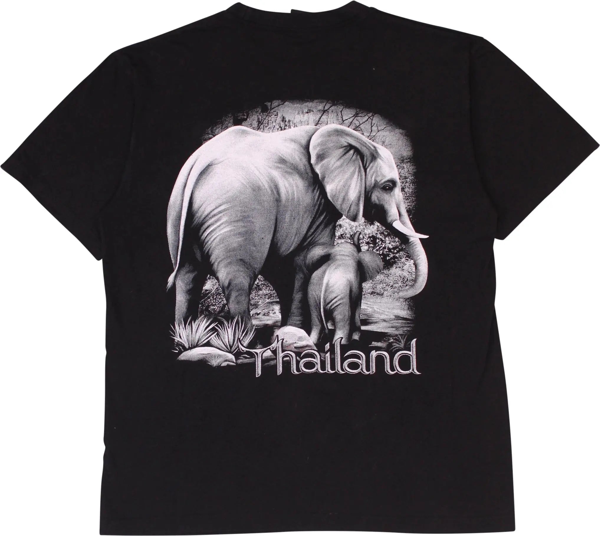 Hot Inc - Elephant Thailand T-shirt with Double Sided Print- ThriftTale.com - Vintage and second handclothing
