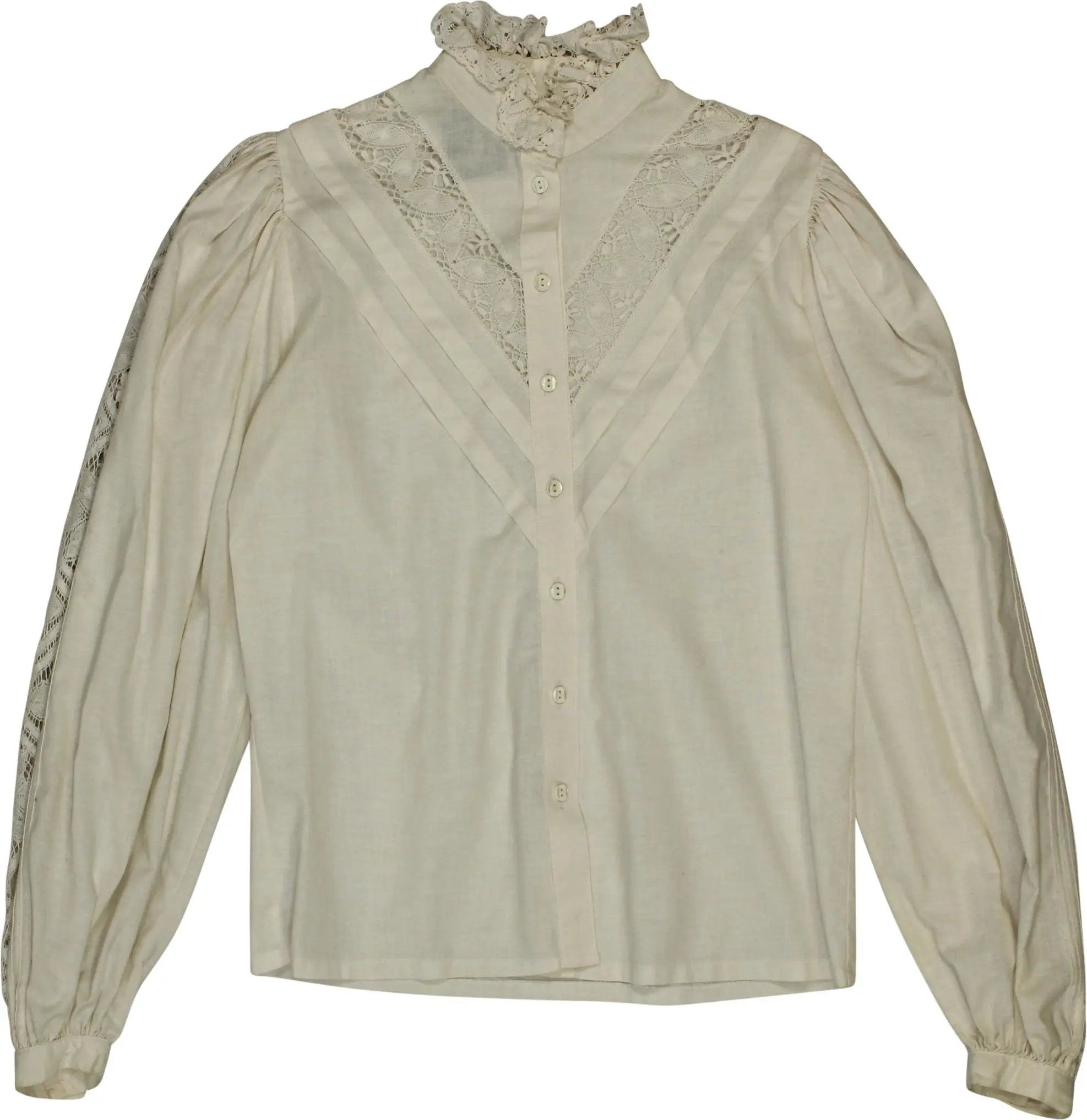 Huber Dirndl - Dirndl Shirt with Lace Details- ThriftTale.com - Vintage and second handclothing