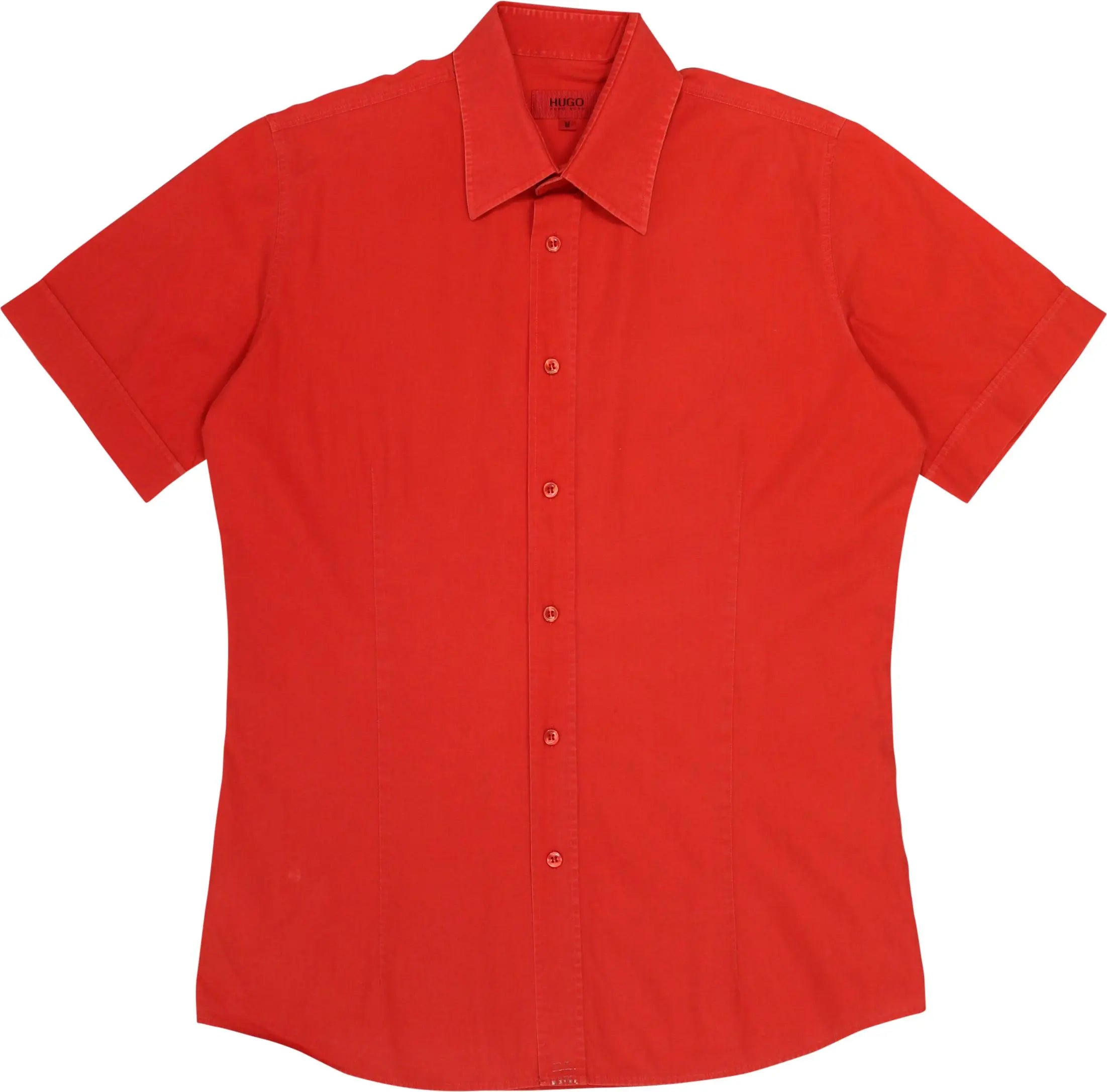 Hugo Boss - Red Short Sleeve Shirt by Hugo Boss- ThriftTale.com - Vintage and second handclothing