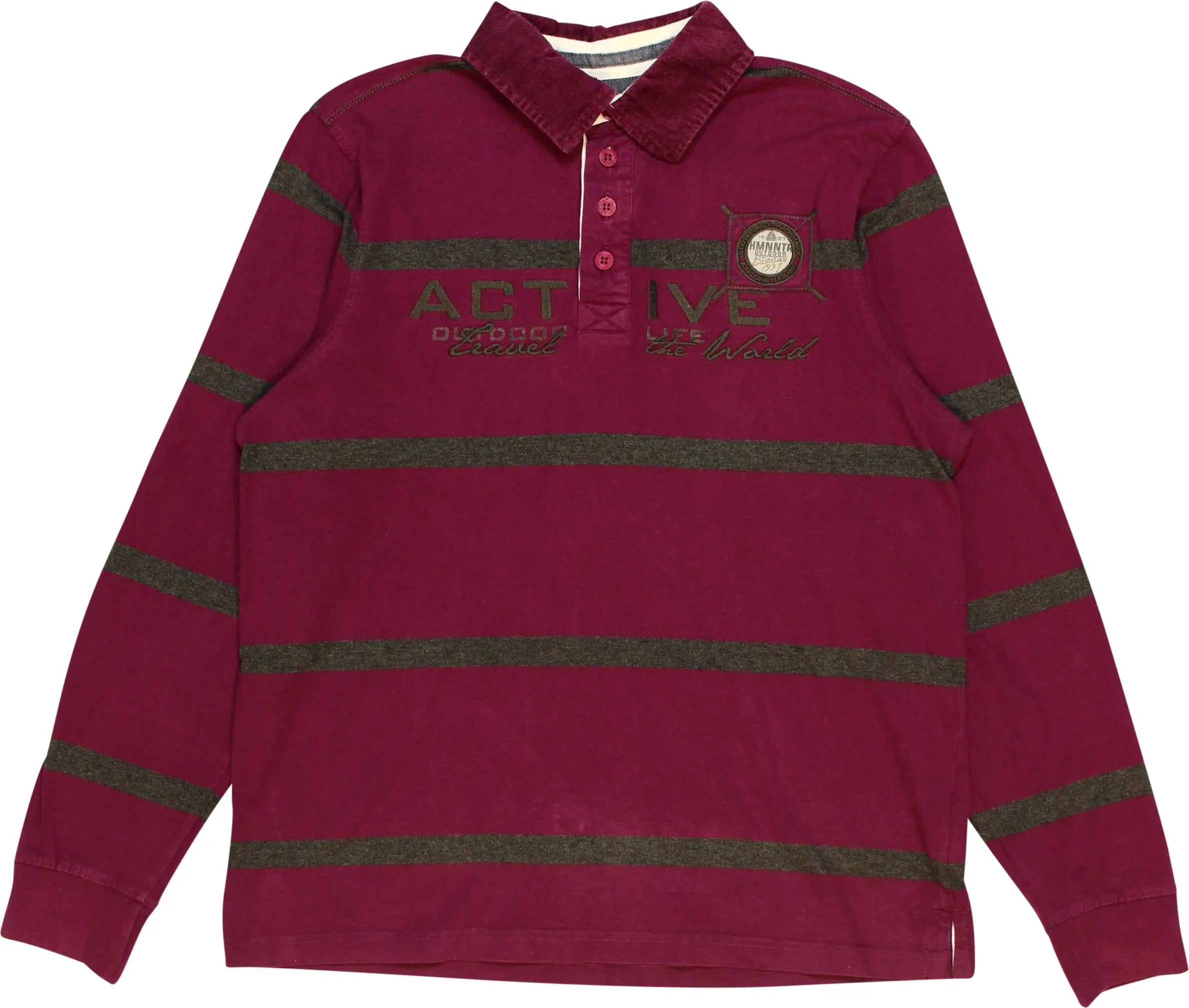 Human Nature - Long Sleeve Polo Shirt- ThriftTale.com - Vintage and second handclothing