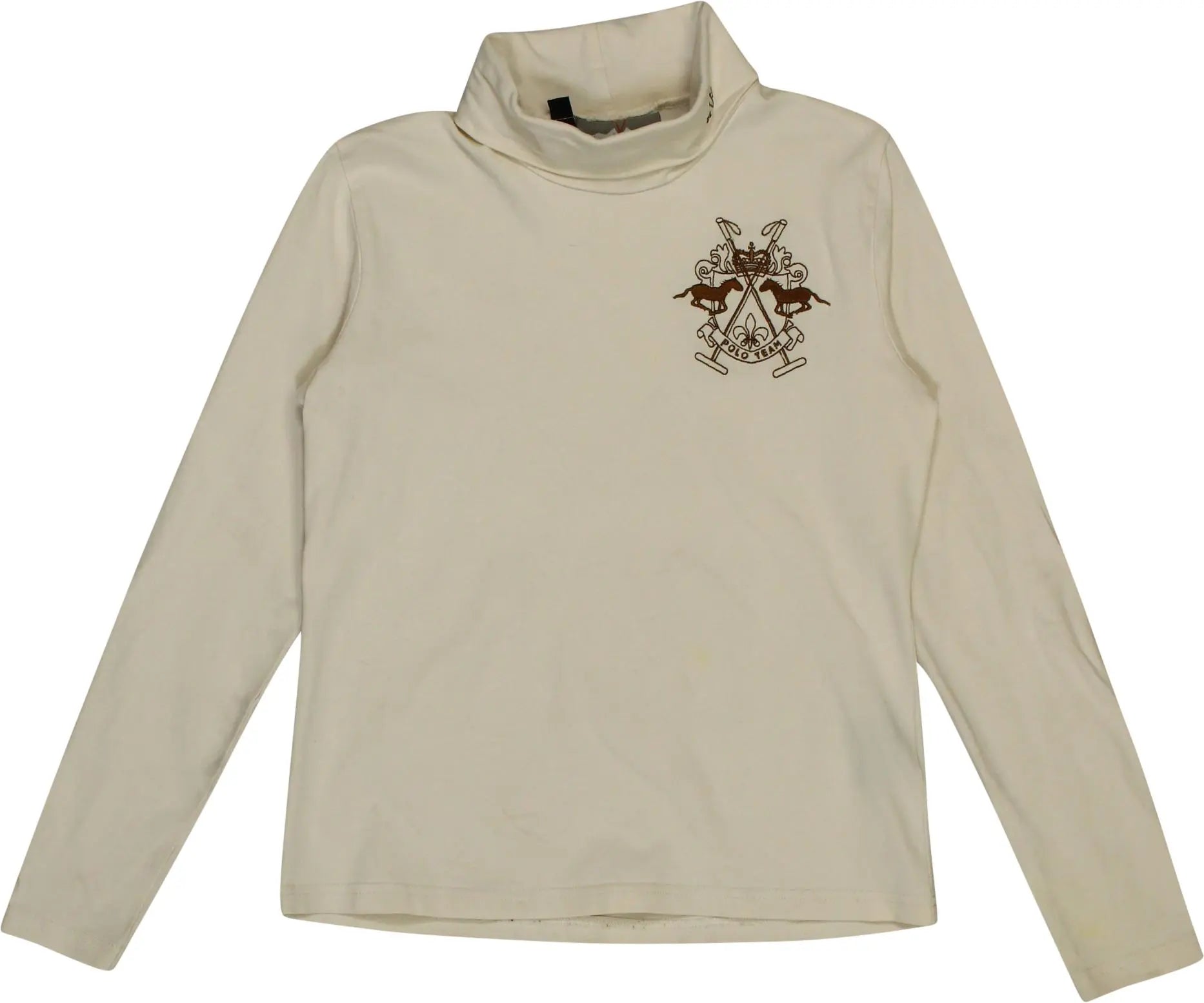 Hv Polo - Cream Long Sleeve T-shirt- ThriftTale.com - Vintage and second handclothing