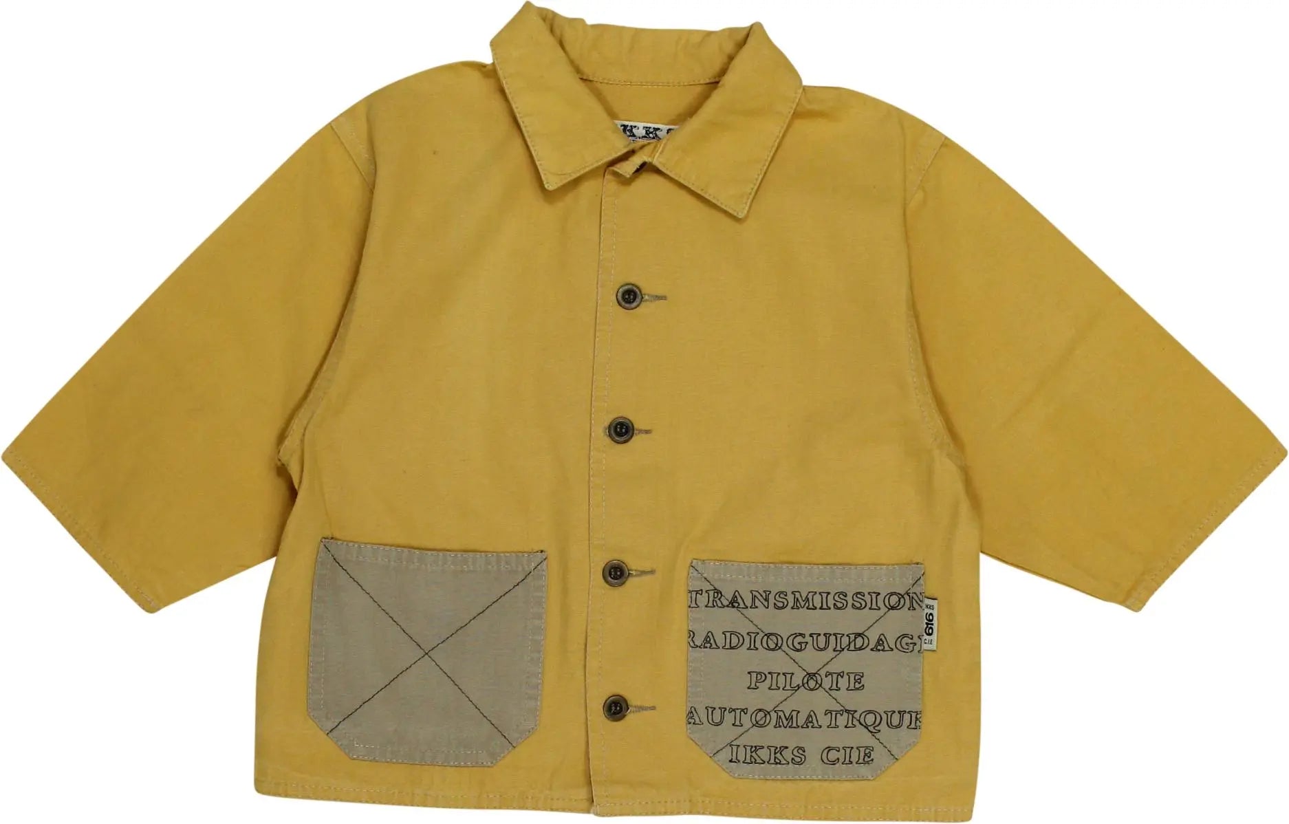 IKKS - Yellow Short Sleeve Shirt- ThriftTale.com - Vintage and second handclothing