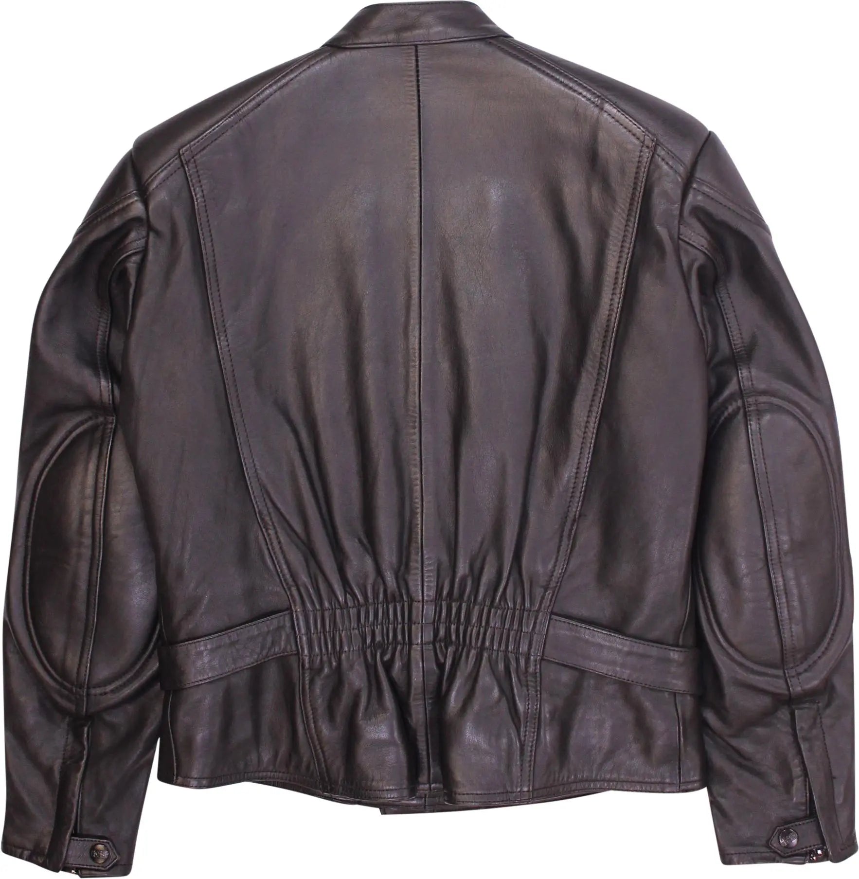 IXS - Leather Motorcycle Belted Jacket- ThriftTale.com - Vintage and second handclothing