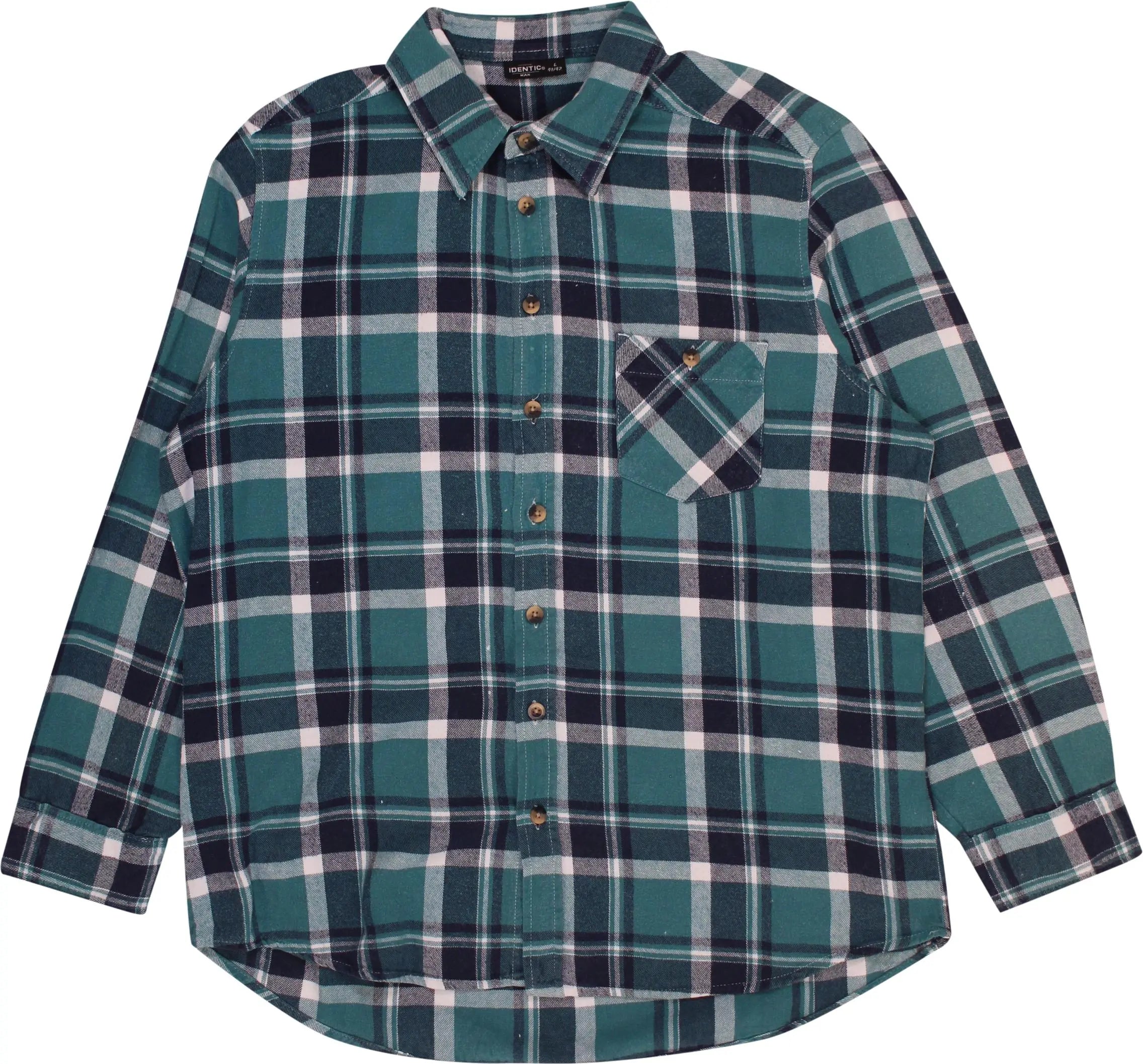 Identic - Green Checked Flannel Shirt- ThriftTale.com - Vintage and second handclothing