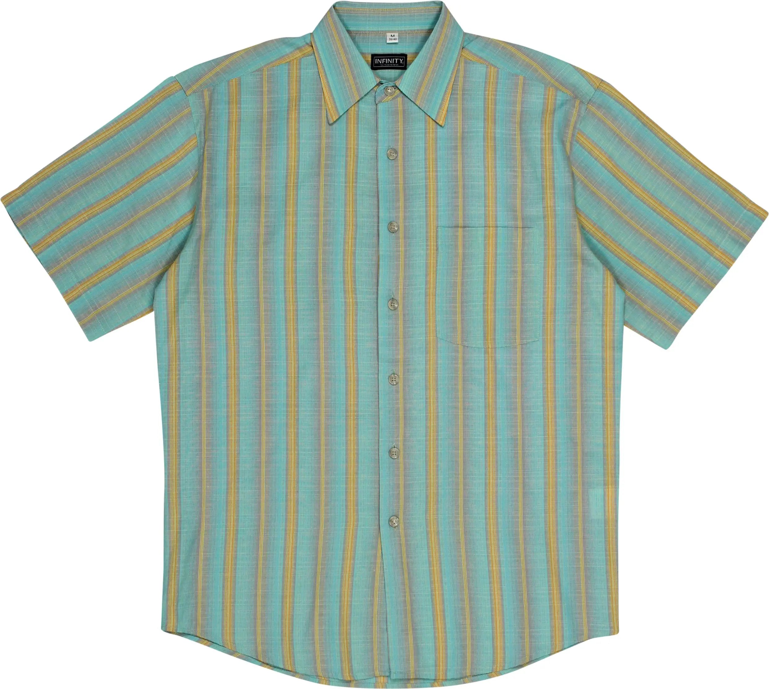 Infinity - Blue Striped Short Sleeve Shirt- ThriftTale.com - Vintage and second handclothing