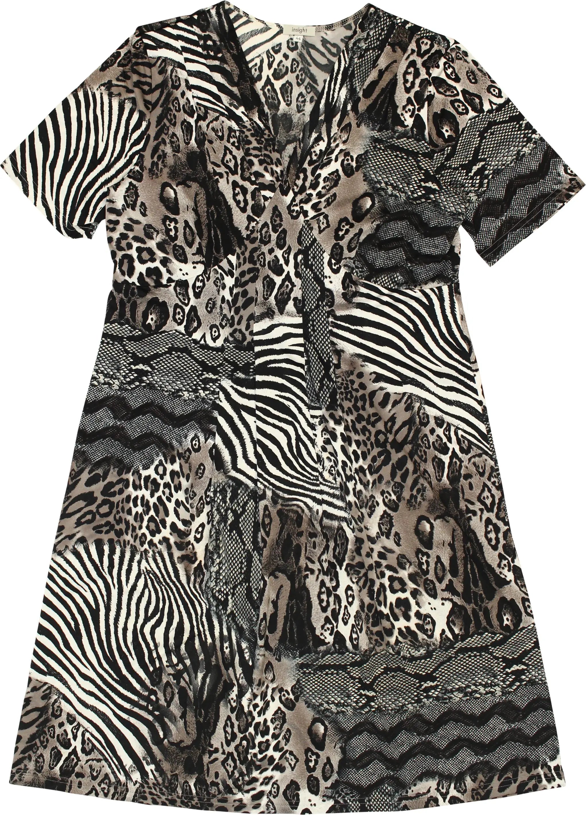 Insight - Dress with Animal Pattern- ThriftTale.com - Vintage and second handclothing