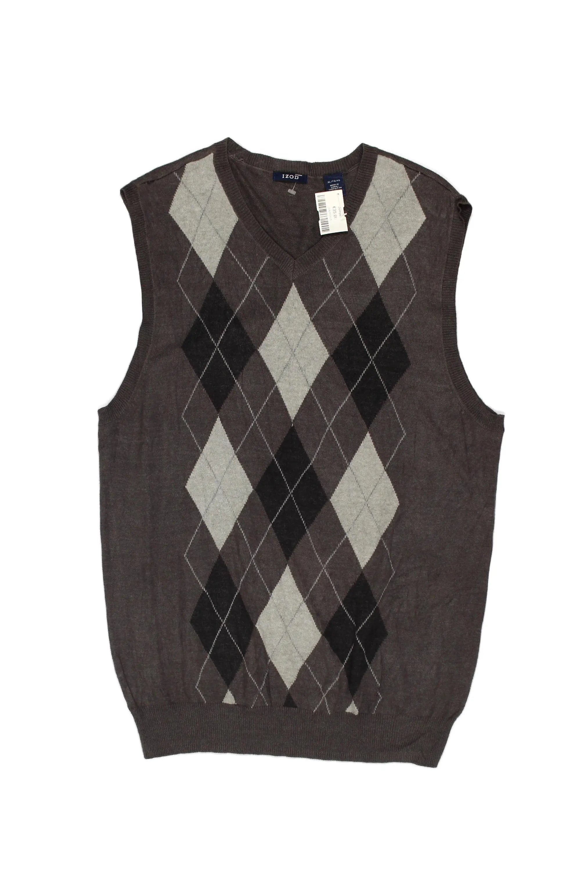 Izod - Knitted Vest- ThriftTale.com - Vintage and second handclothing