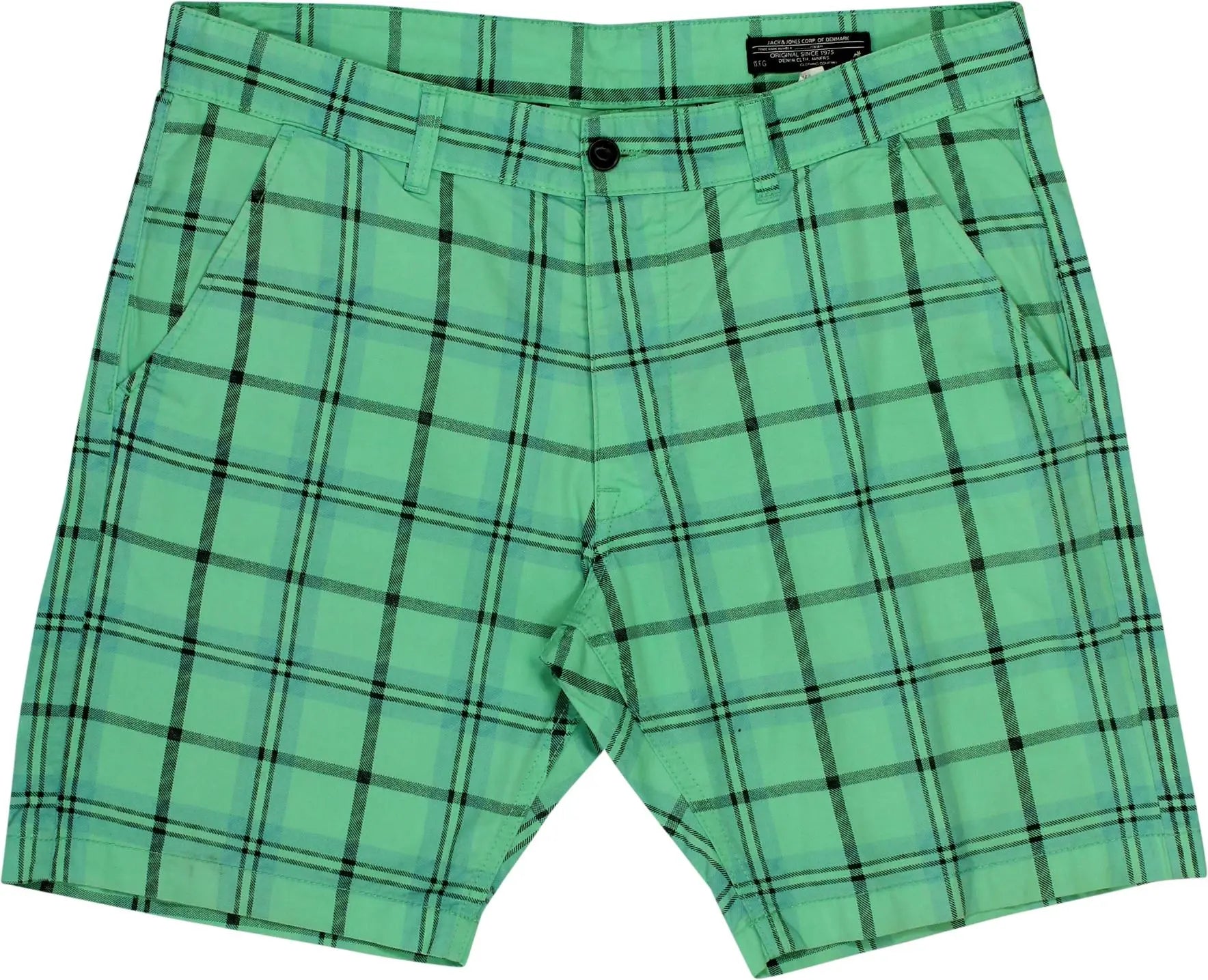 Jack & Jones - Green Checked Shorts- ThriftTale.com - Vintage and second handclothing