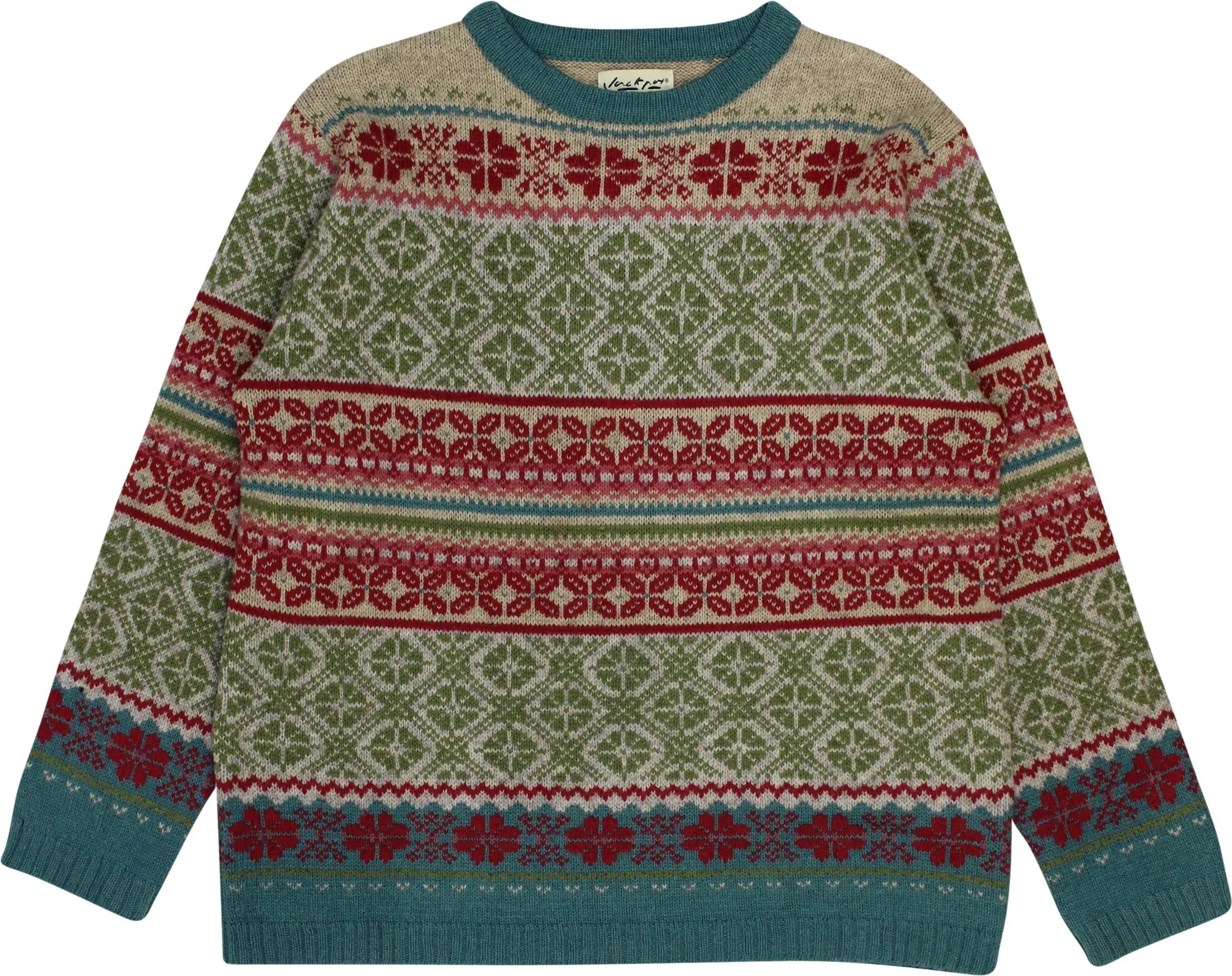 Jackpot - Patterned Knitted Jumper- ThriftTale.com - Vintage and second handclothing